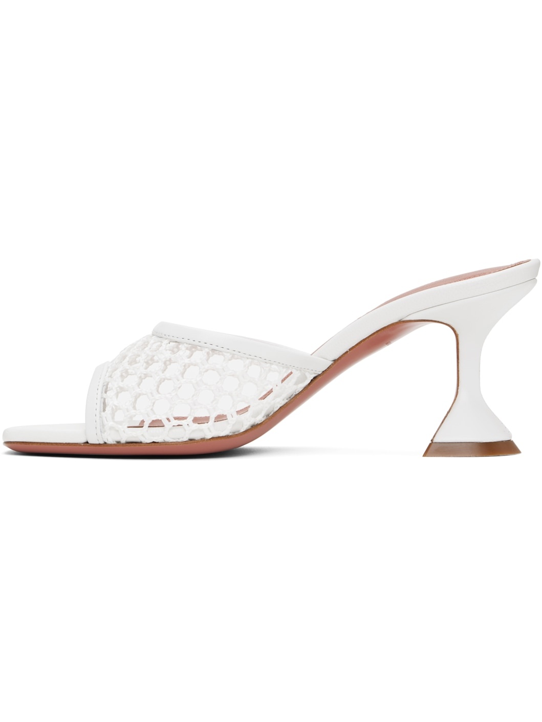 White Lupita Net 70 Heeled Sandals - 3