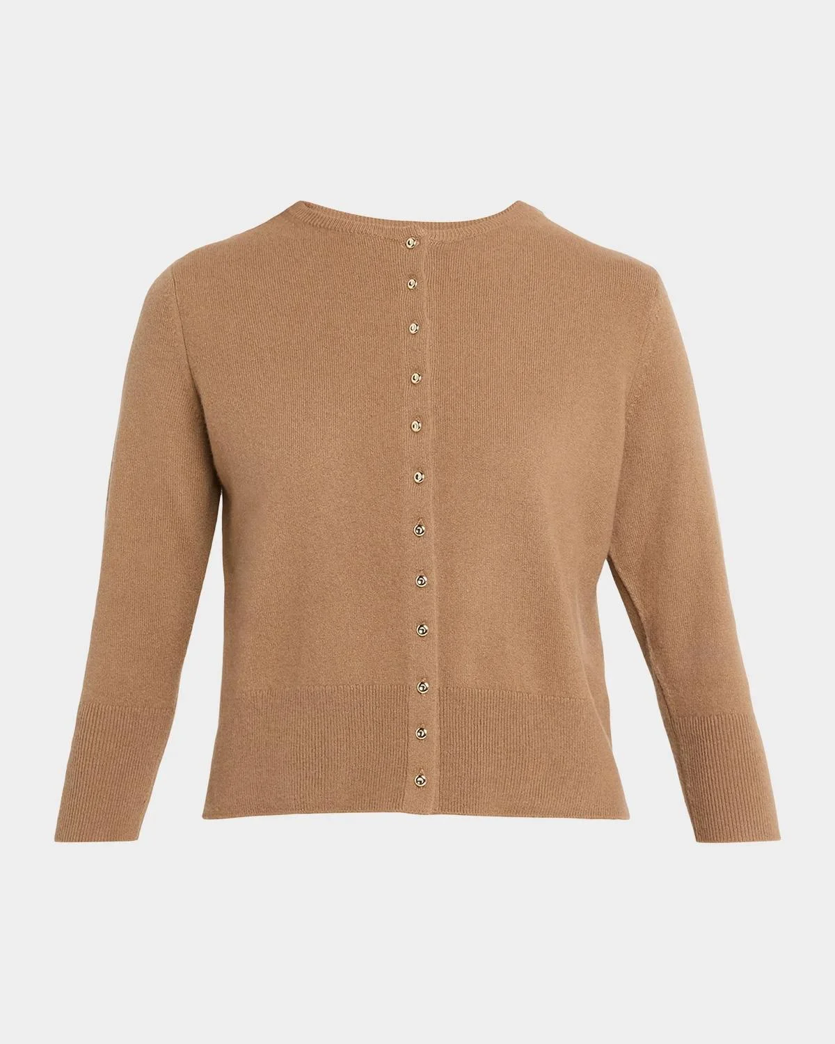 Metal Button Wool-Cashmere Cardigan - 1