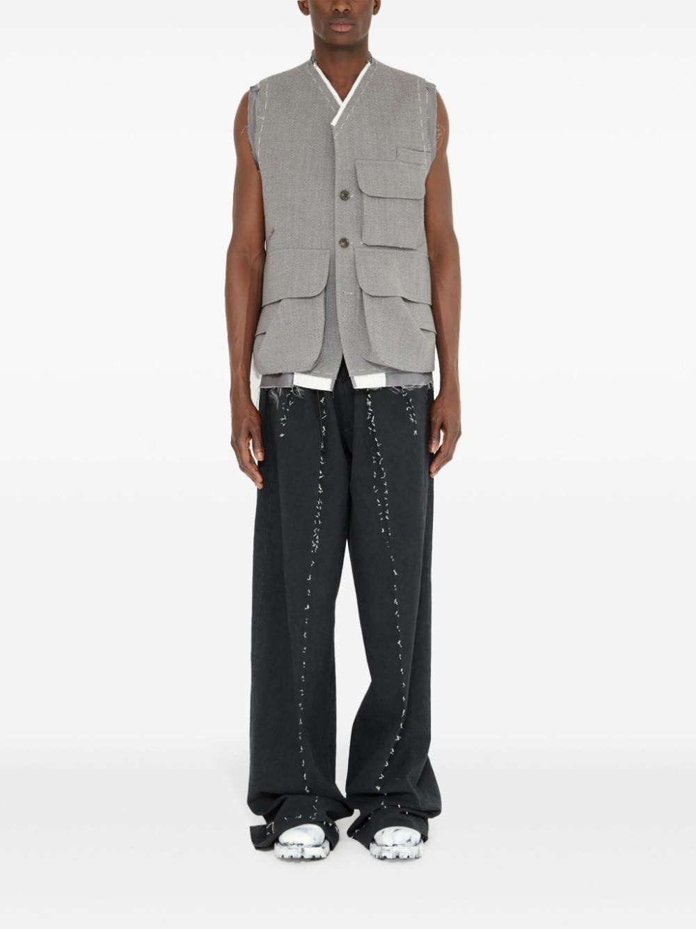 cargo wool vest - 2