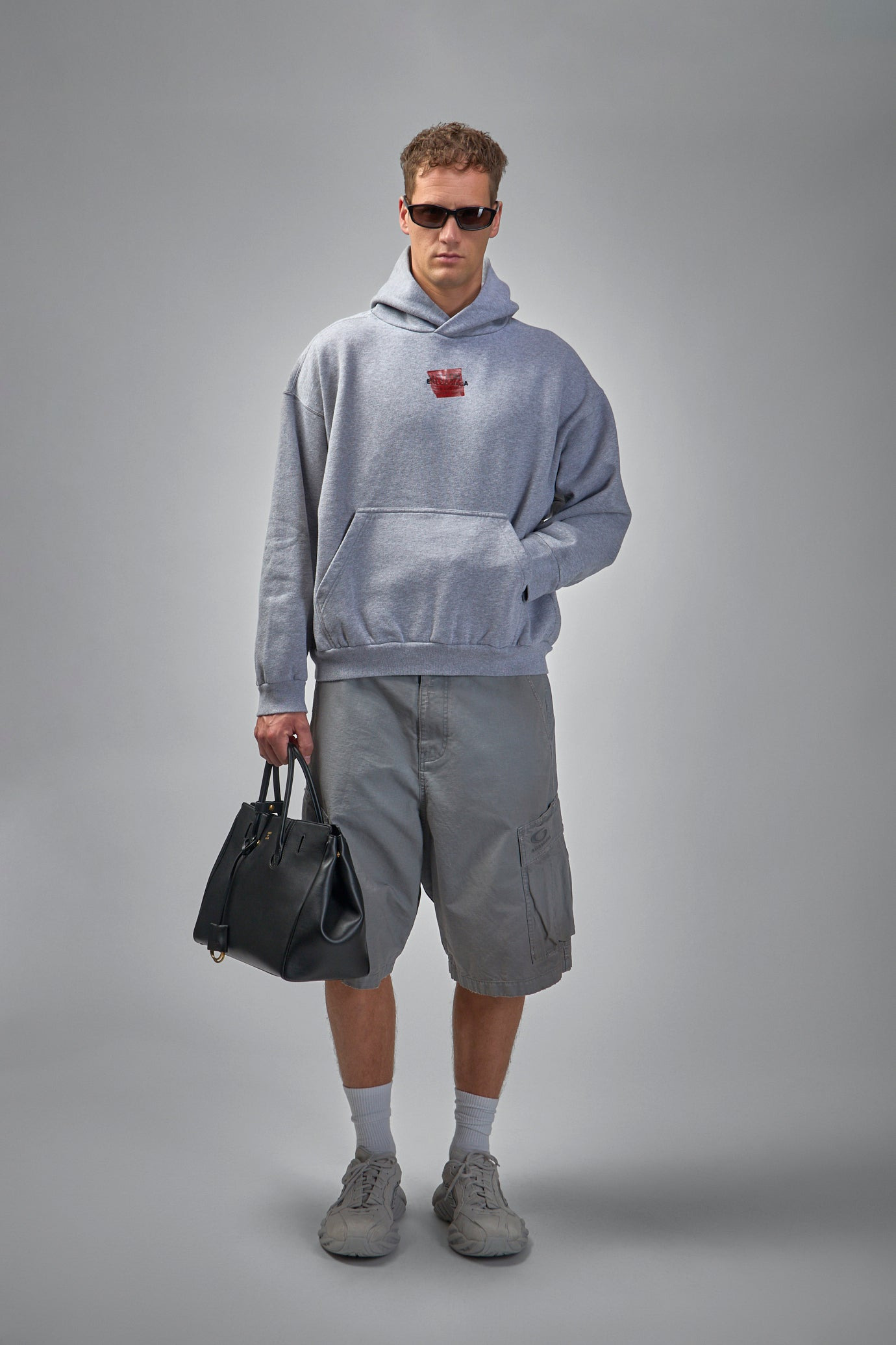 Tape Type Ripped Pocket Hoodie - 2