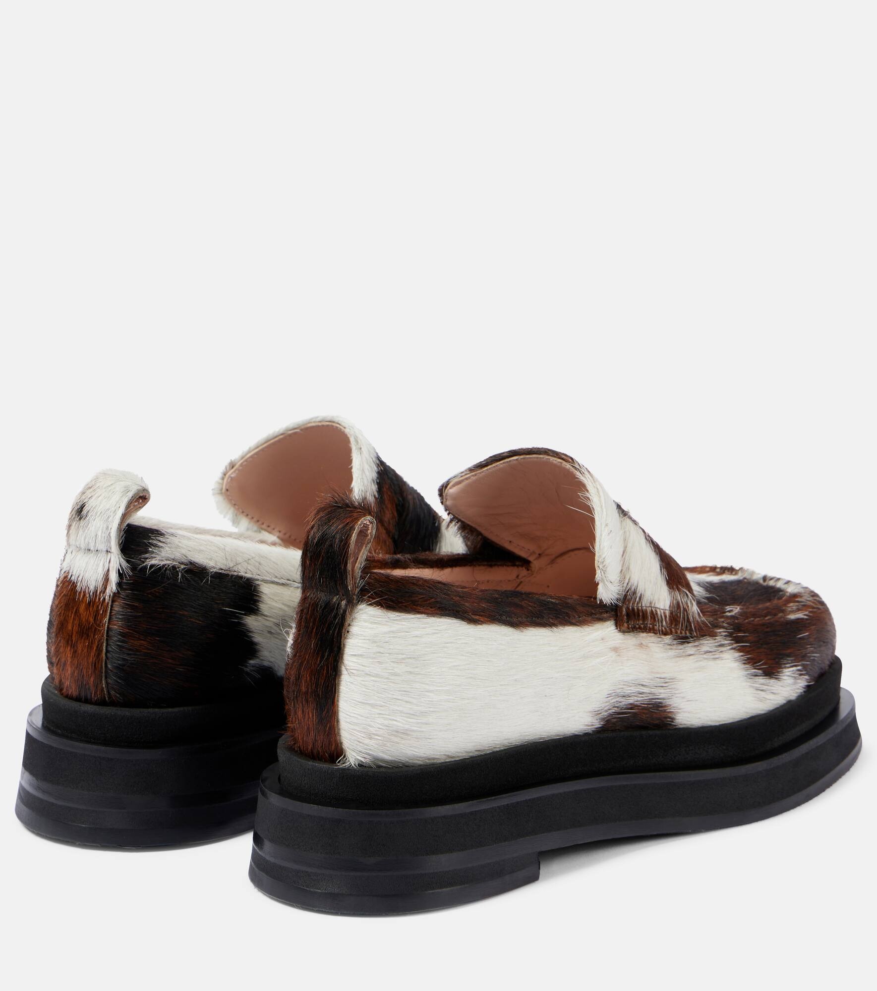 Heart Toe calf hair platform loafers - 3