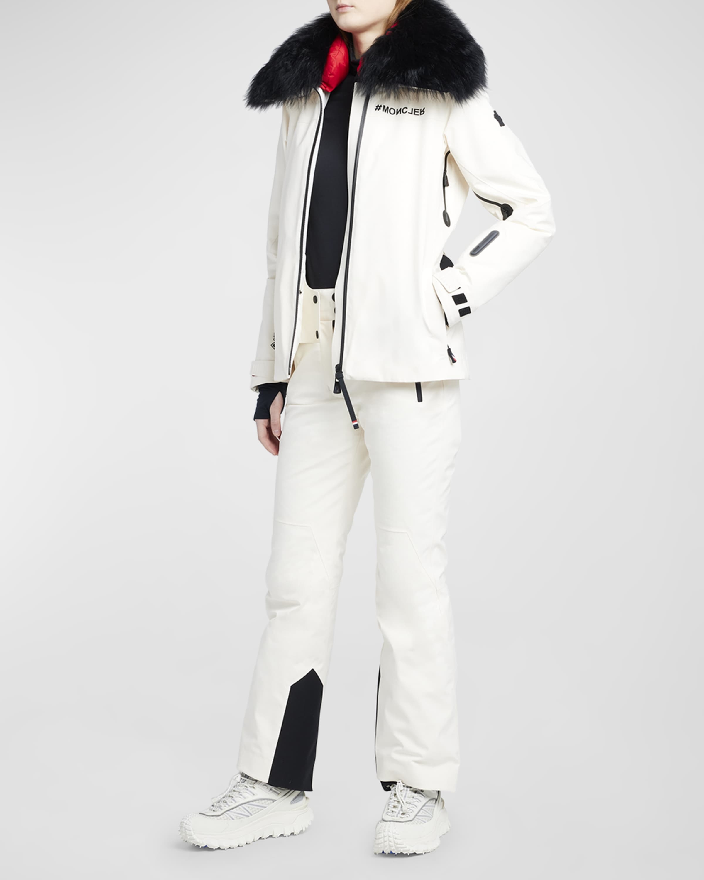 Vizelle Belted Down Jacket with Shearling Ruff - 3