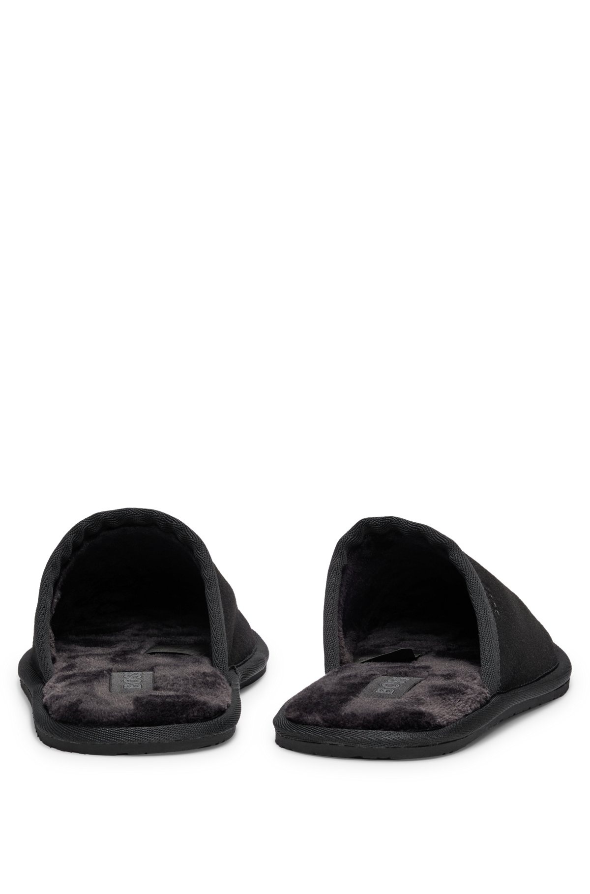 FAUX-SUEDE SLIPPERS WITH RUBBER SOLE - 5