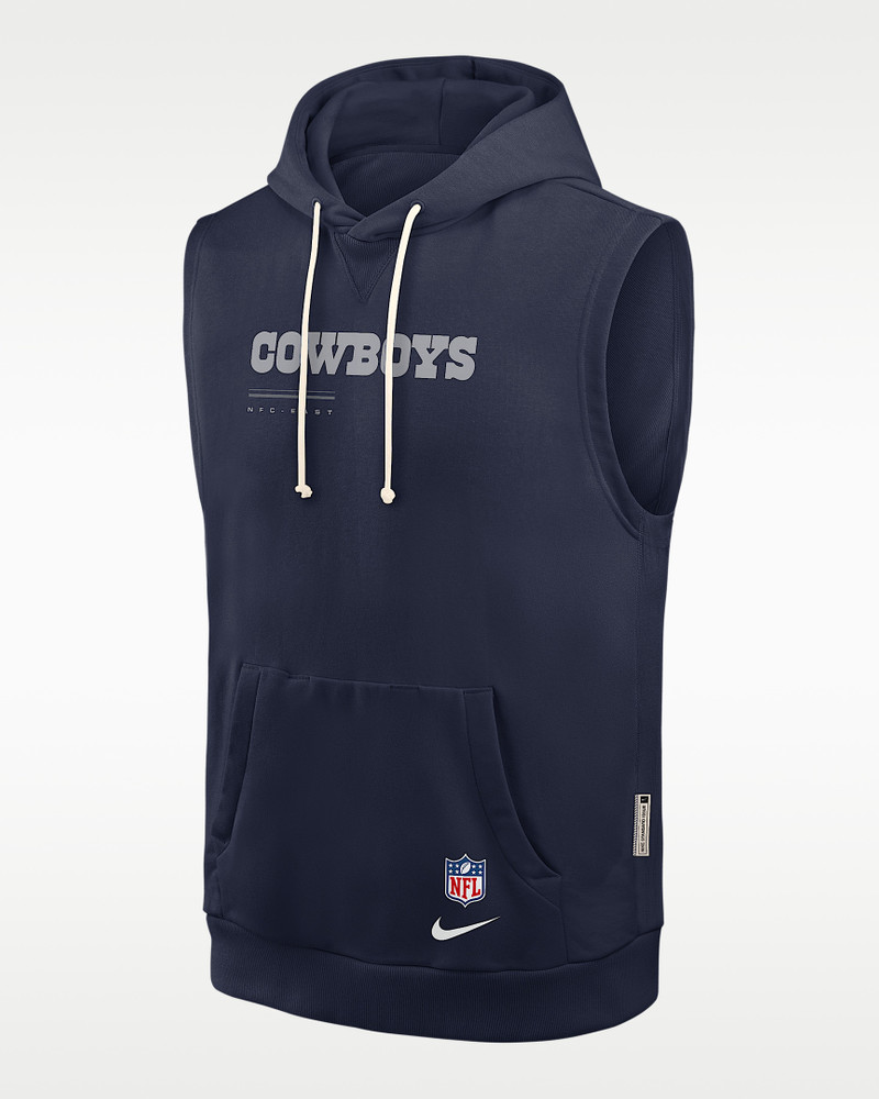 Dallas Cowboys Sideline Men's Nike Dri-FIT NFL Sleeveless Pullover Hoodie 1