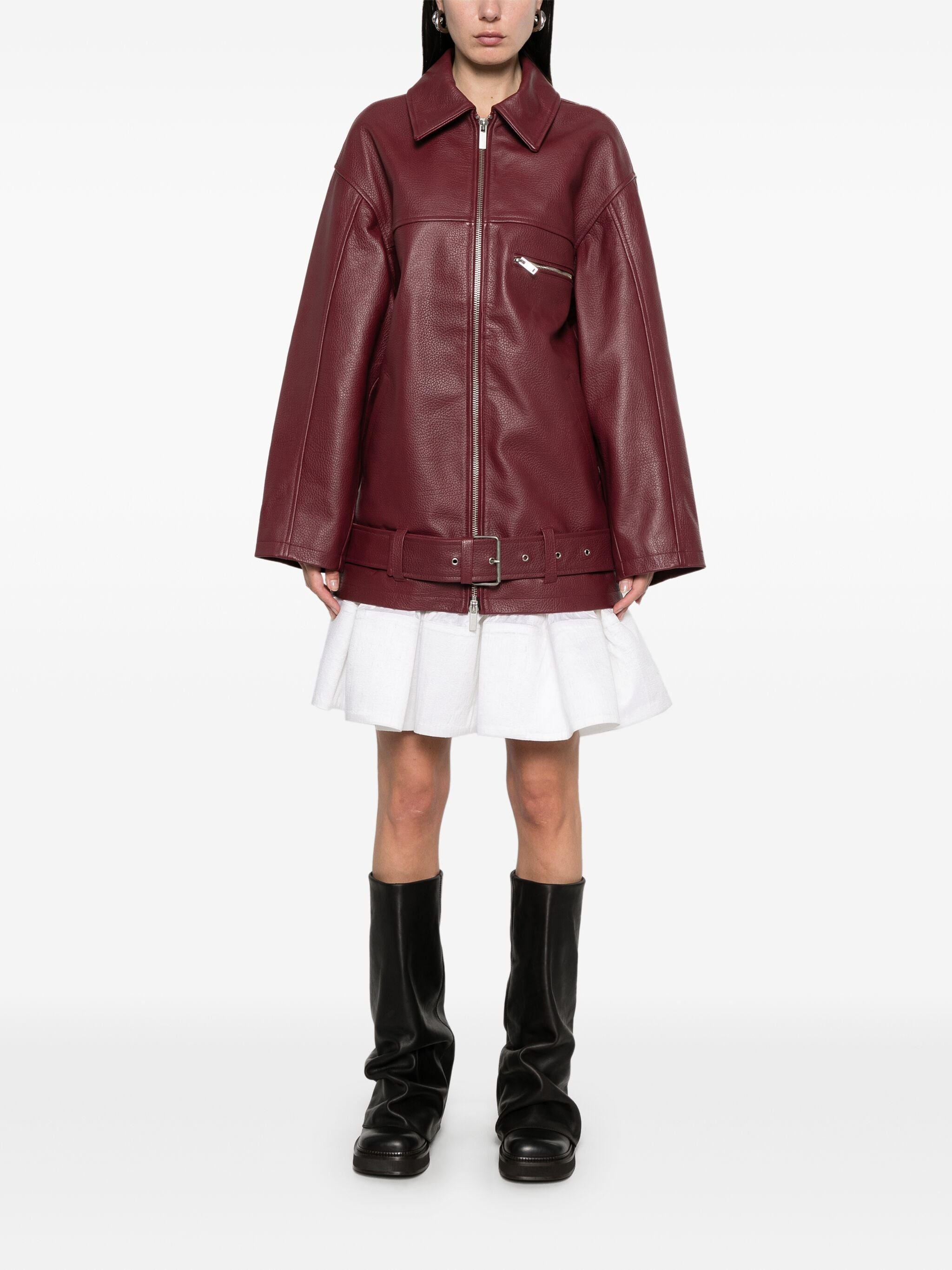 Leather Biker Jacket - 3