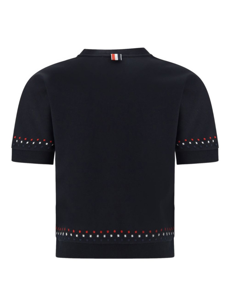 Thom Browne snowflake-embroidery crew-neck T-Shirt outlook
