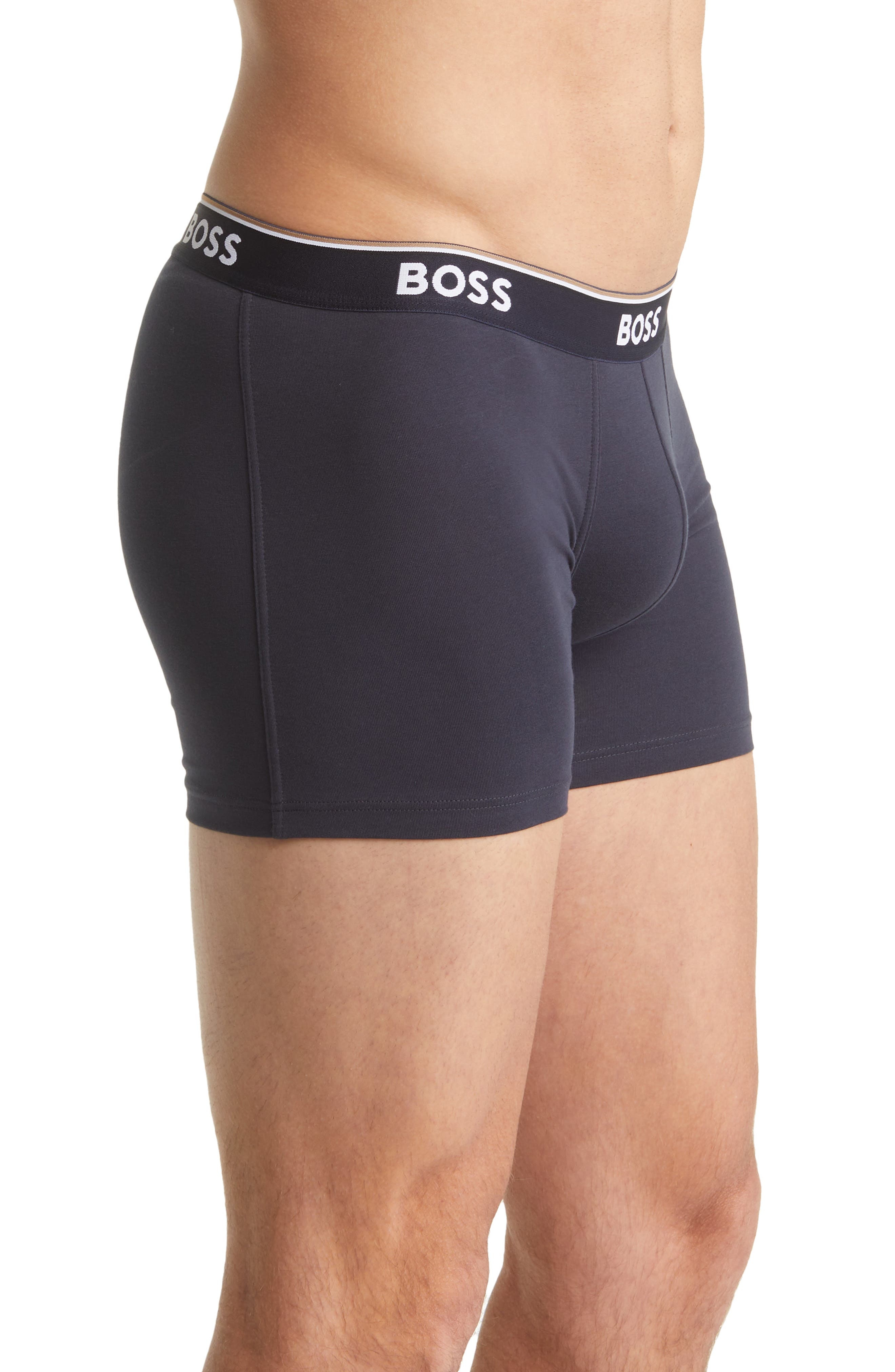 BOSS 3-Pack Power Stretch Cotton Boxer Briefs in Deep Blue at Nordstrom - 4