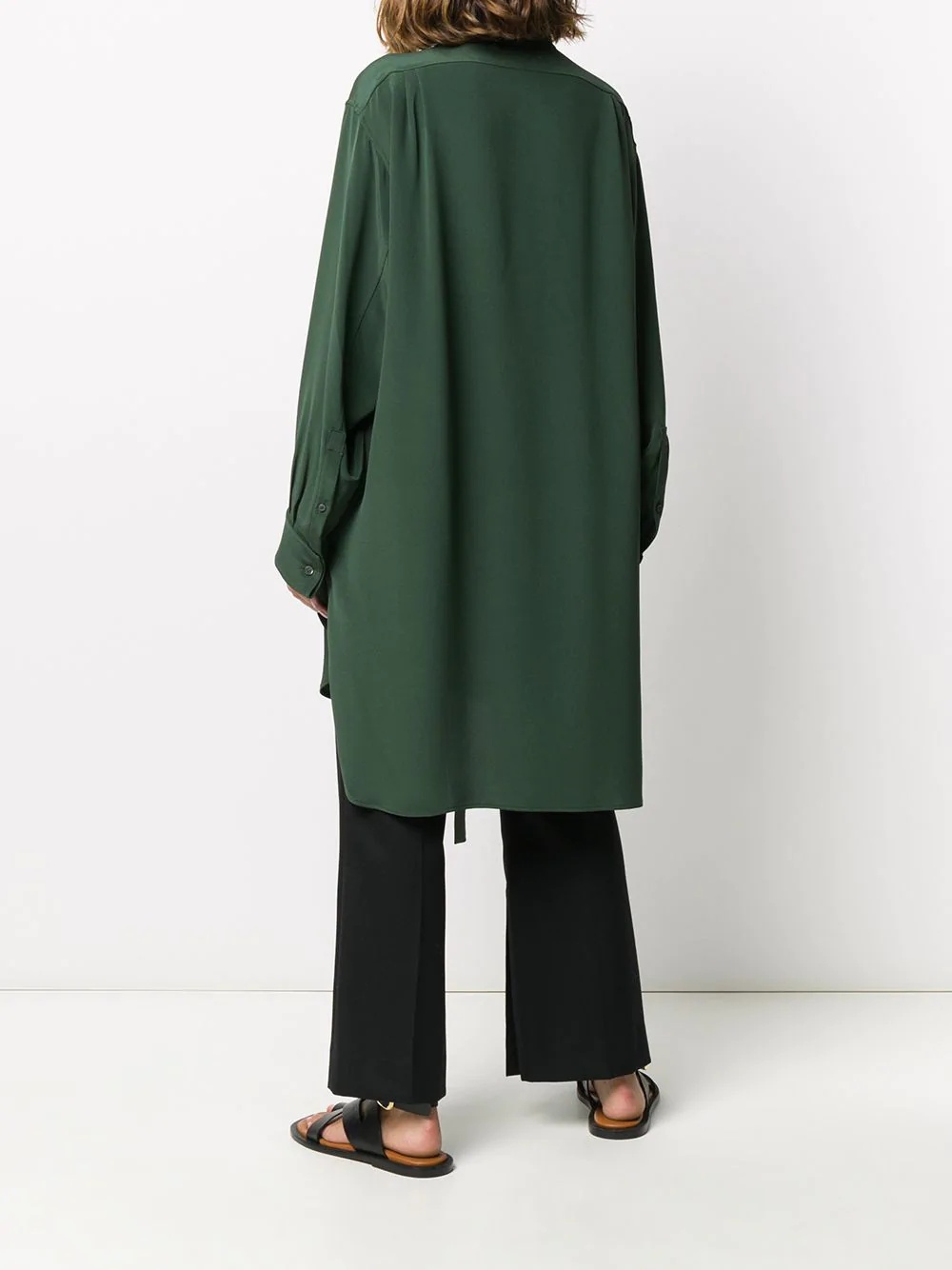 oversized silk shirt - 4