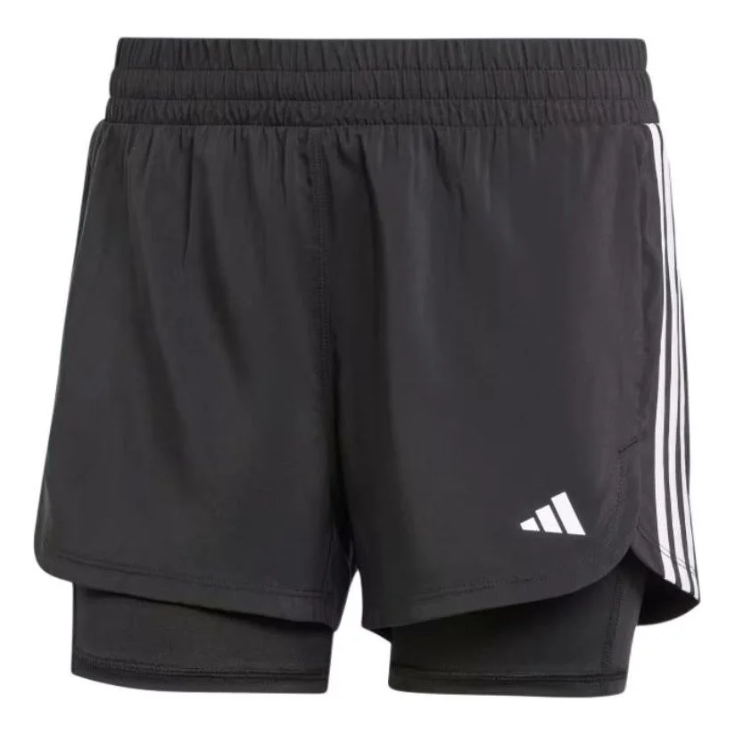 (WMNS) adidas 2 in 1 Pacer Shorts 'Black' JJ3116 - 1