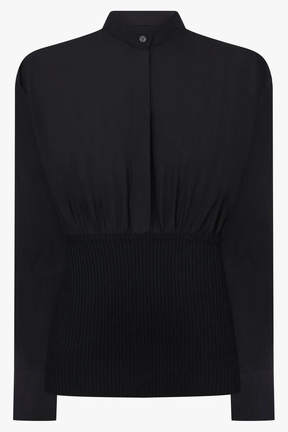 CINCHED WAIST SHIRT | BLACK - 1
