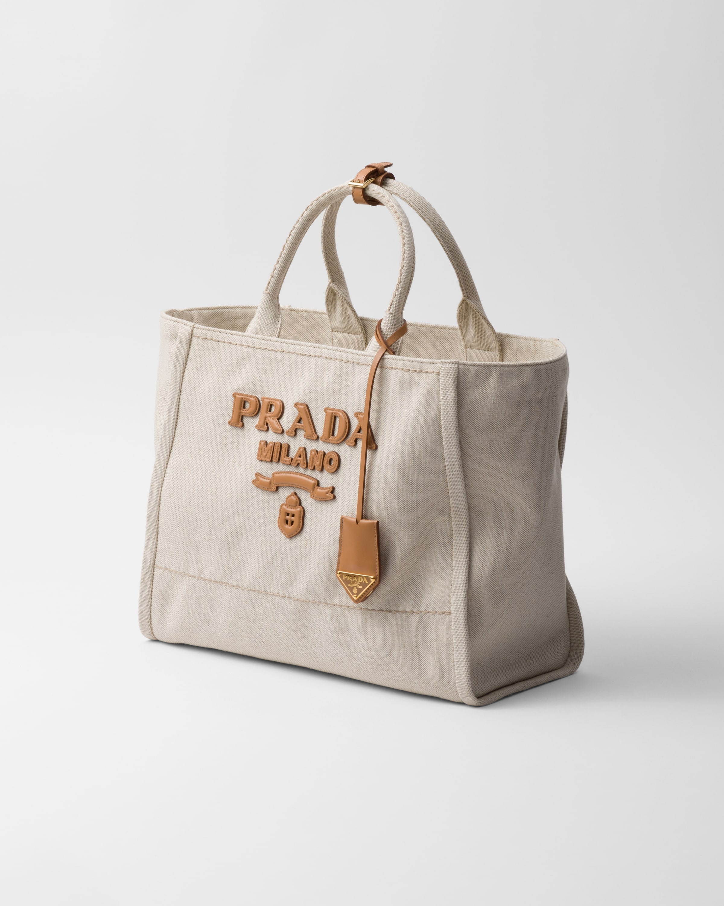 トートバッグ PRADA | Large linen blend and leather tote bag 1BG472 Prada Large Linen Blend and Leather Tote Bag | Saks Fifth Avenue