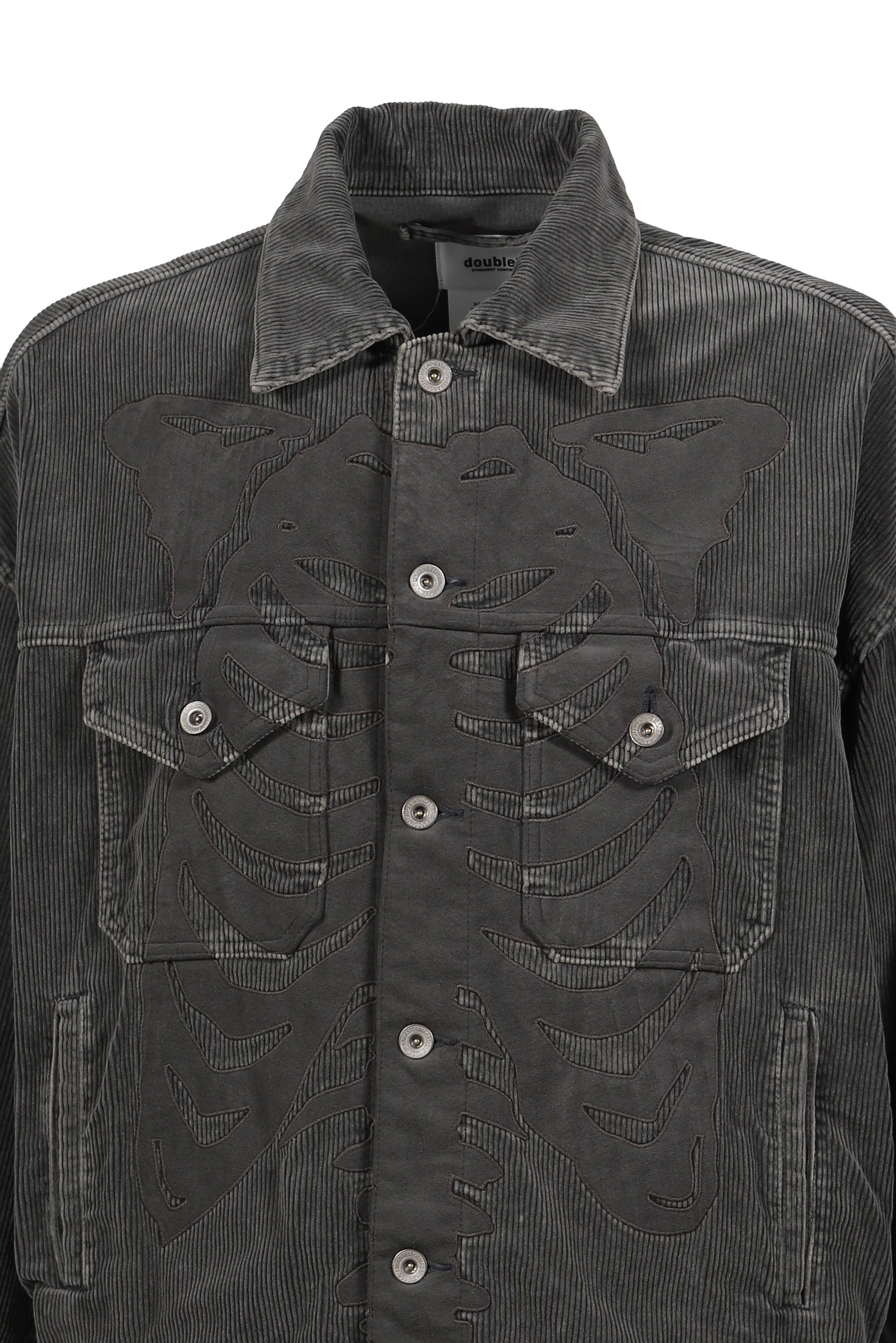 BONE APPLIQUE CORDUROY JACKET / GRY - 8