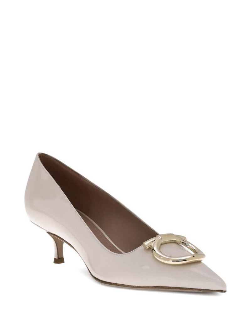 FERRAGAMO 50mm Gancini patent-leather pumps outlook