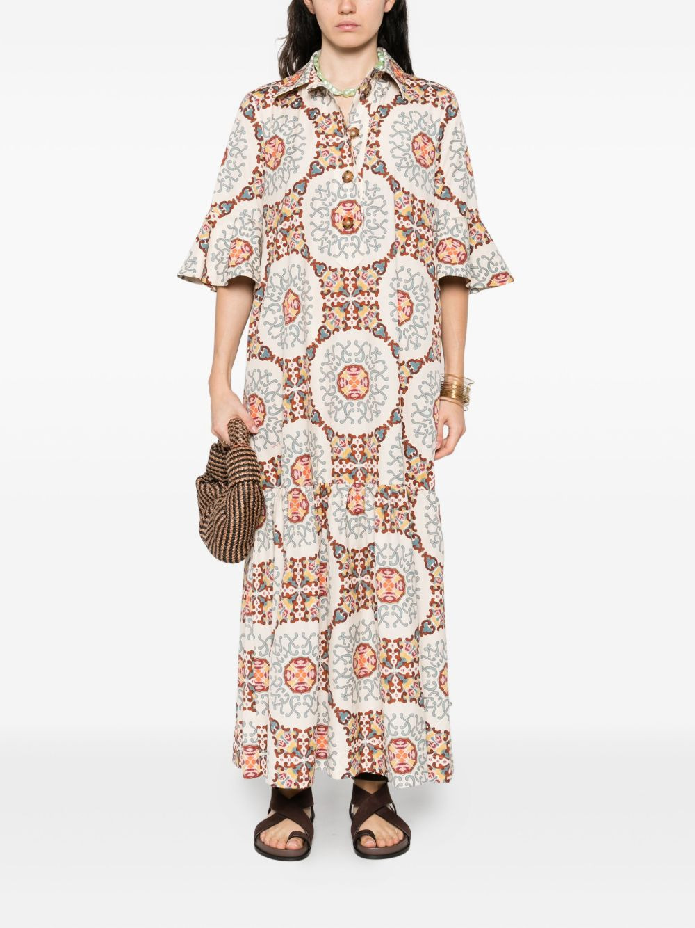 patterned midi dress - 2