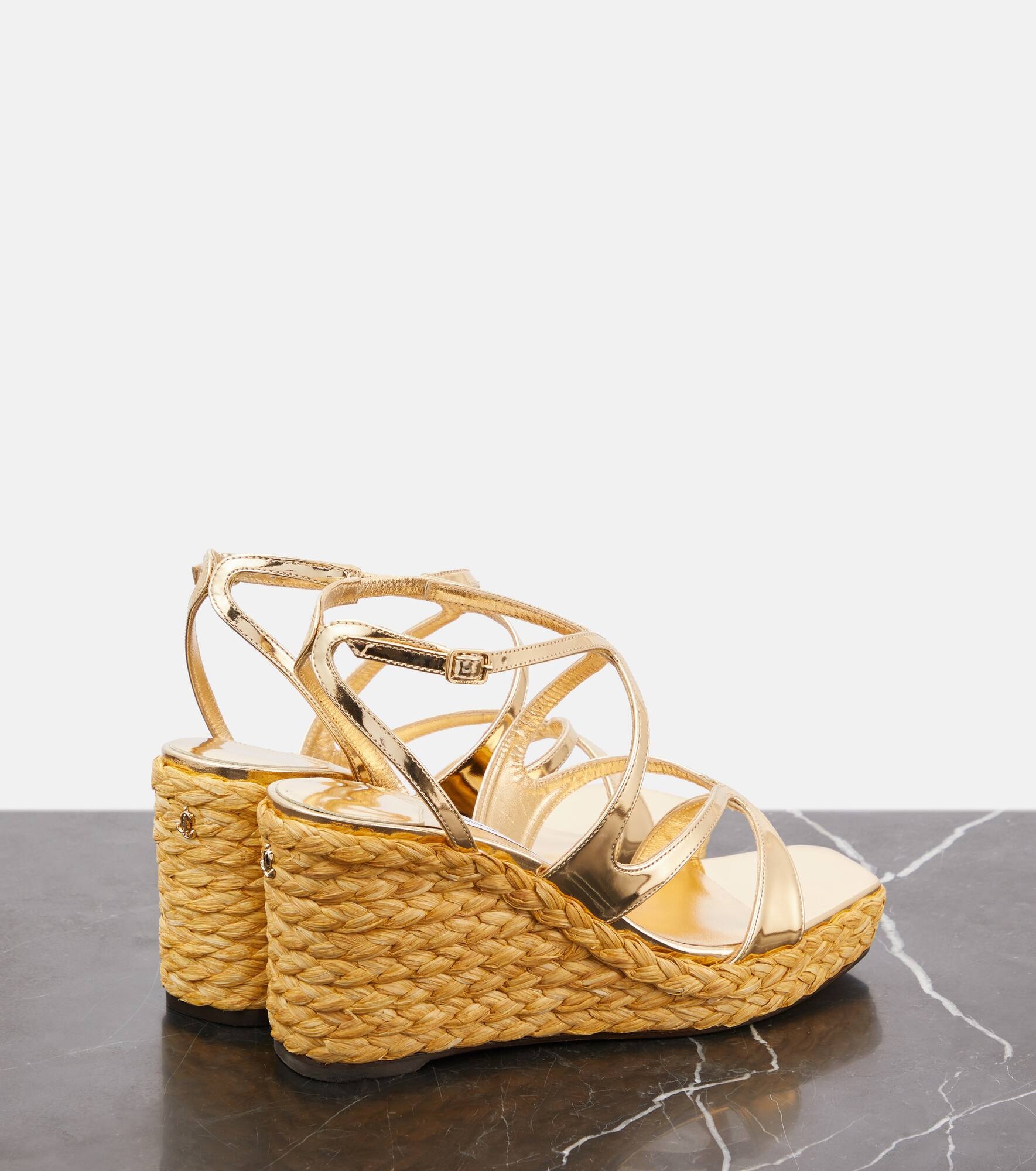 Ayla metallic leather espadrille wedges - 3