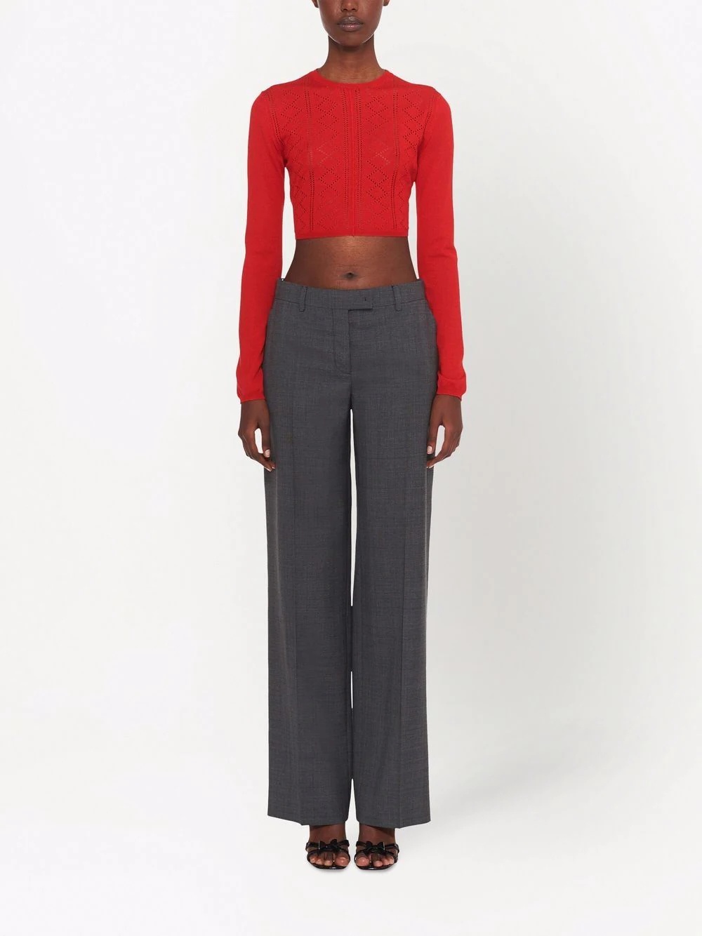 check-wool trousers - 2