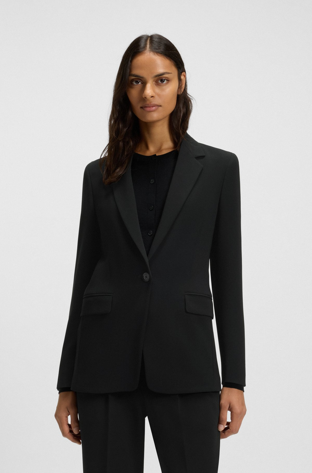 REGULAR-FIT JACKET IN CREASE-RESISTANT CREPE - 2