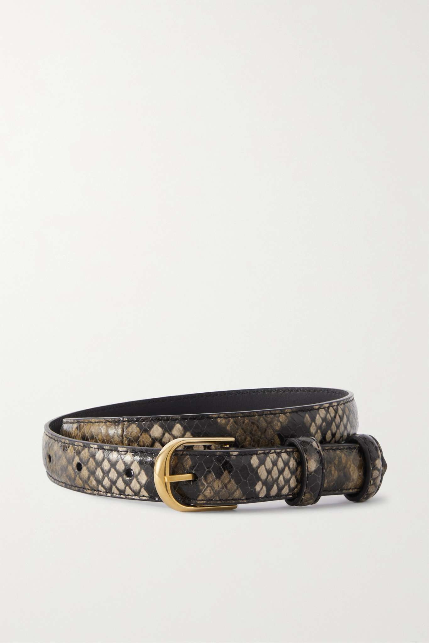 Jane snake-effect leather belt - 1