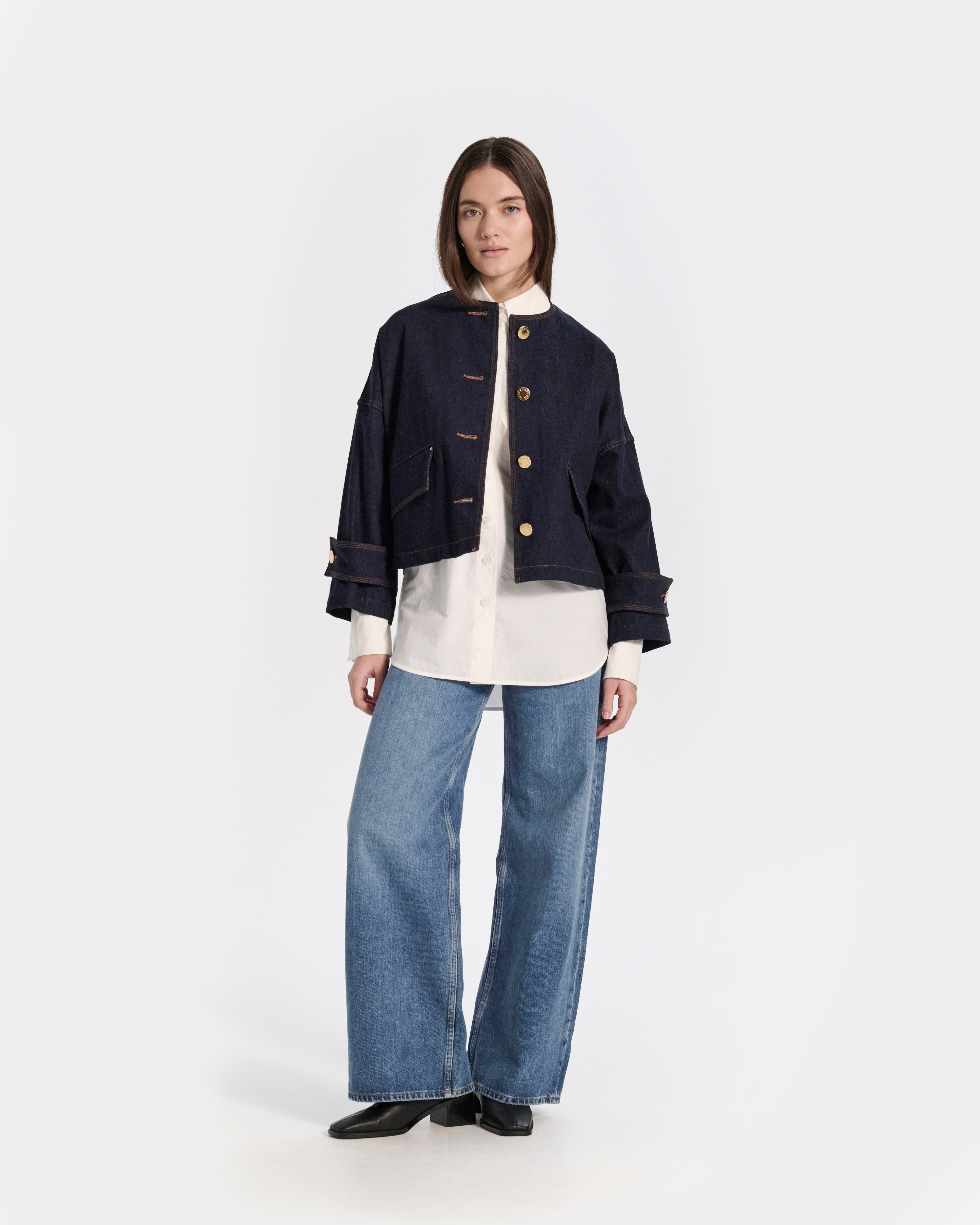 Humbie Collarless Denim Jacket - 2