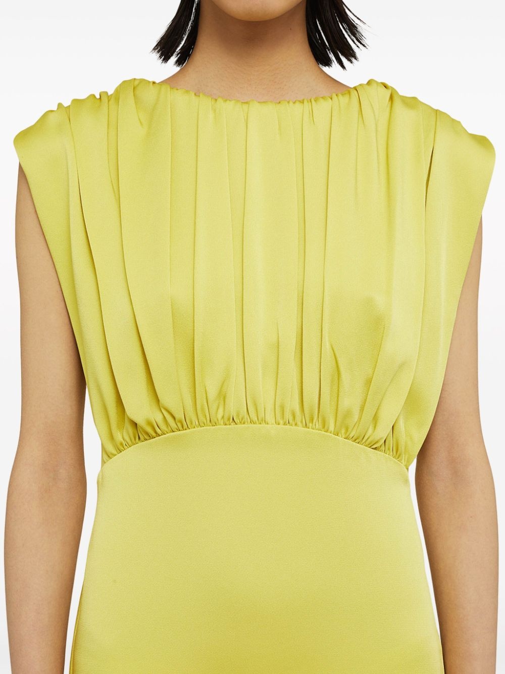 gathered sleeveless midi dress - 5
