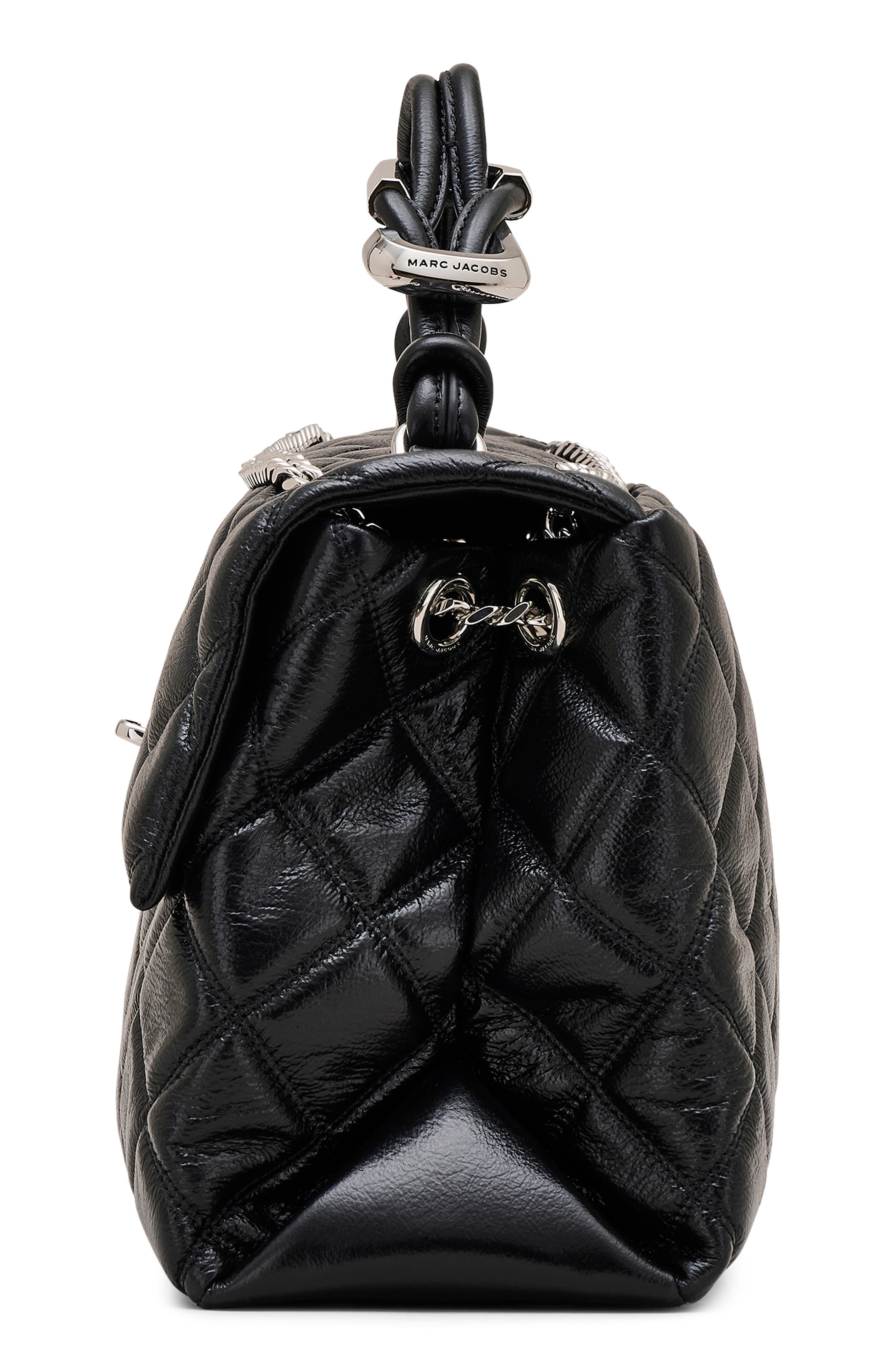 Marc Jacobs The XL Dual Chain Diamond Quilted Convertible Leather Shoulder Bag in Black at Nordstrom - 7
