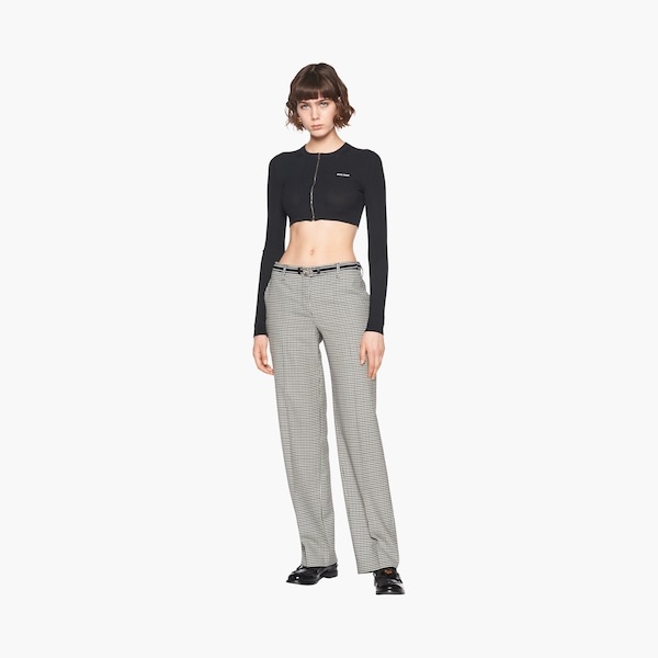 Houndstooth check pants - 6