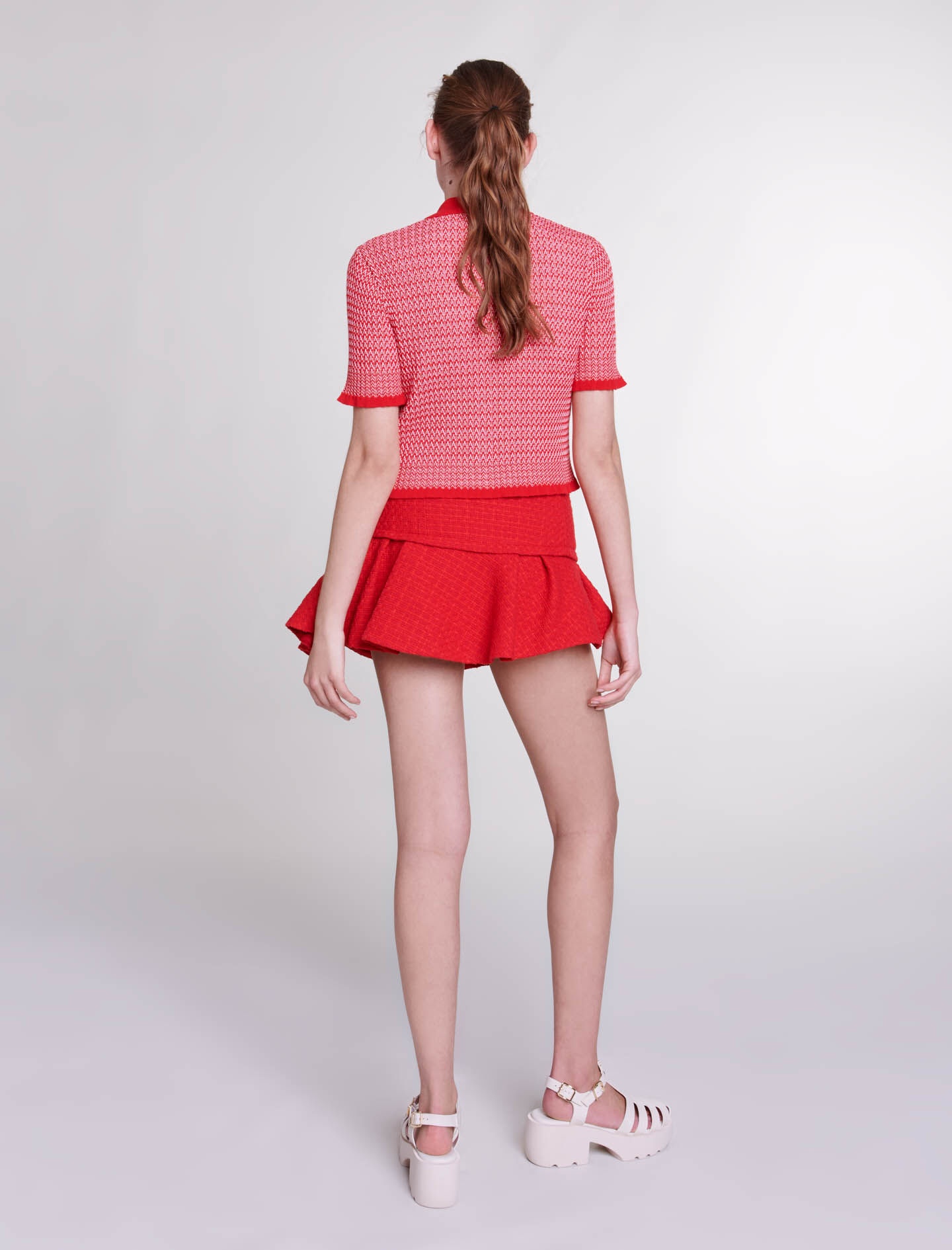Asymmetrical tweed miniskirt - 4