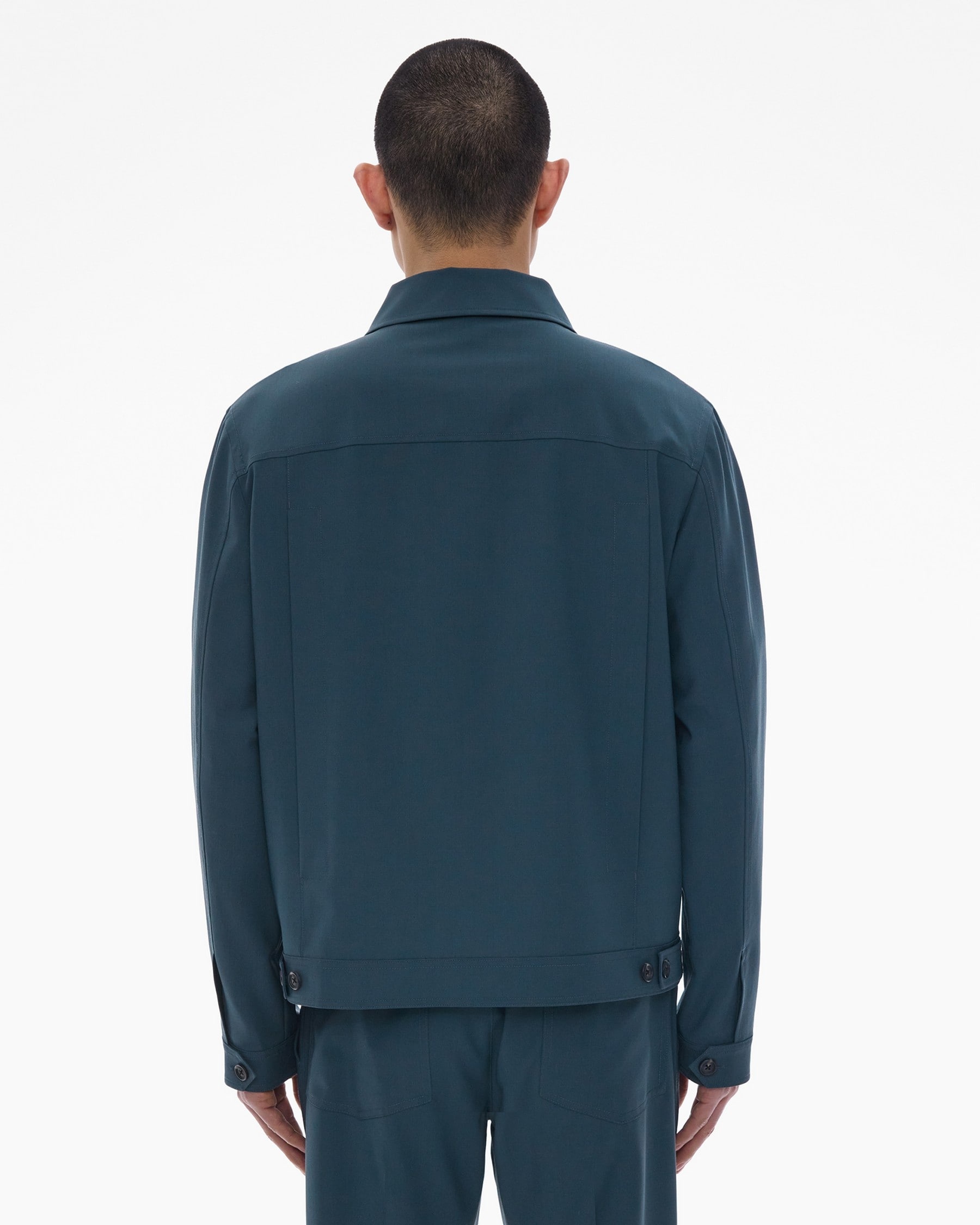 STRETCH WOOL TAILORED ZIP-UP JACKET - 4