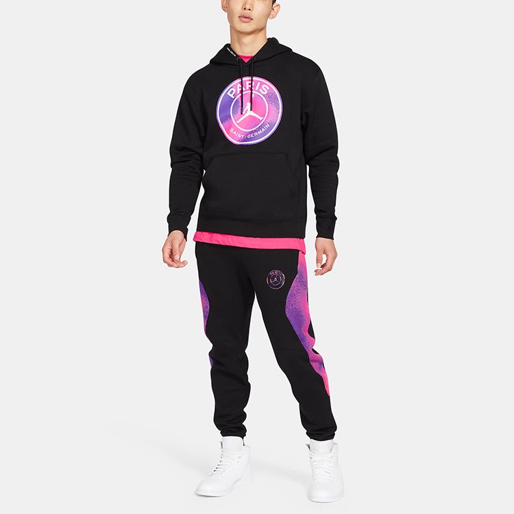 Air Jordan Paris Saint-Germain Printing Fleece Pullover Black CZ0816-010 - 4