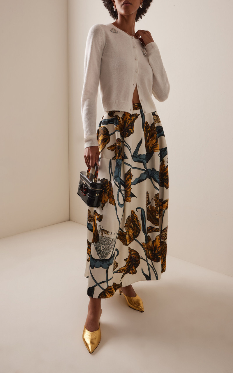 Erdem Embellished Wool-Blend Cardigan white outlook