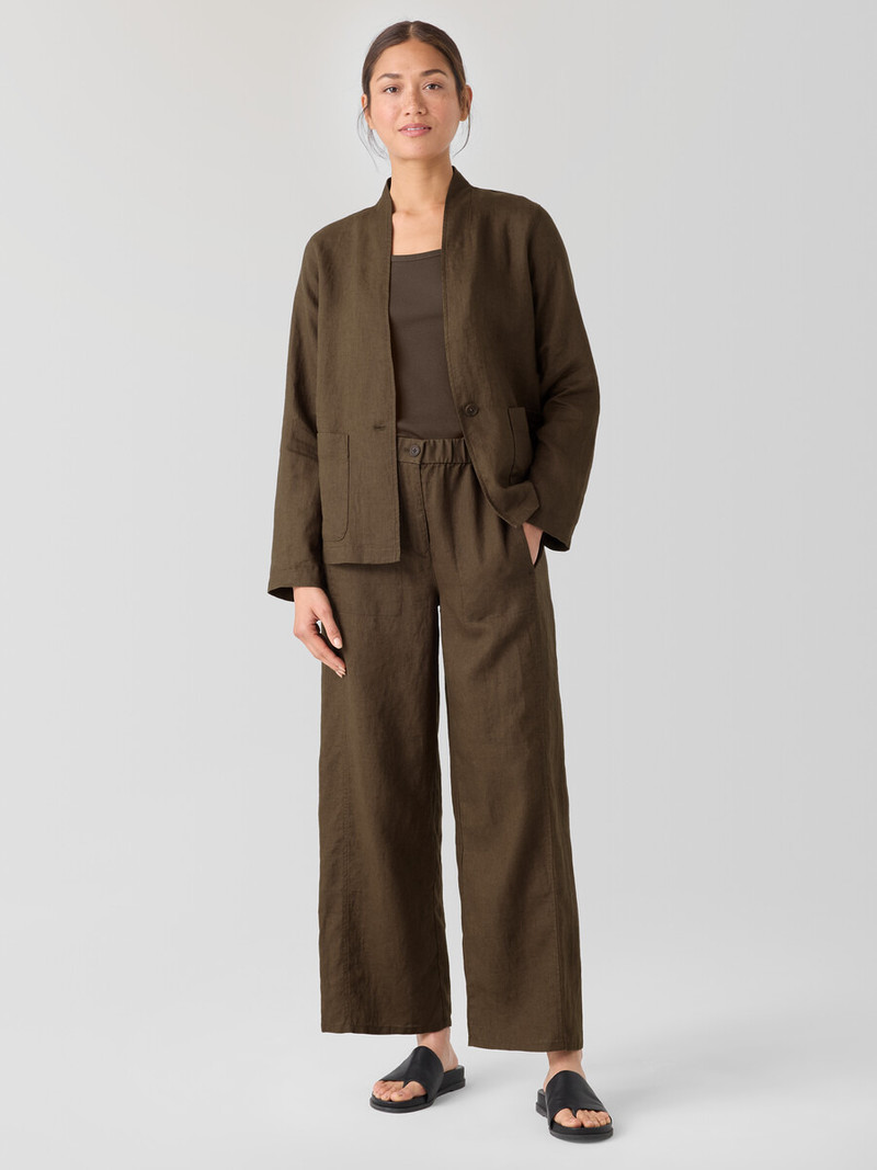 Organic Linen High Collar Jacket 3