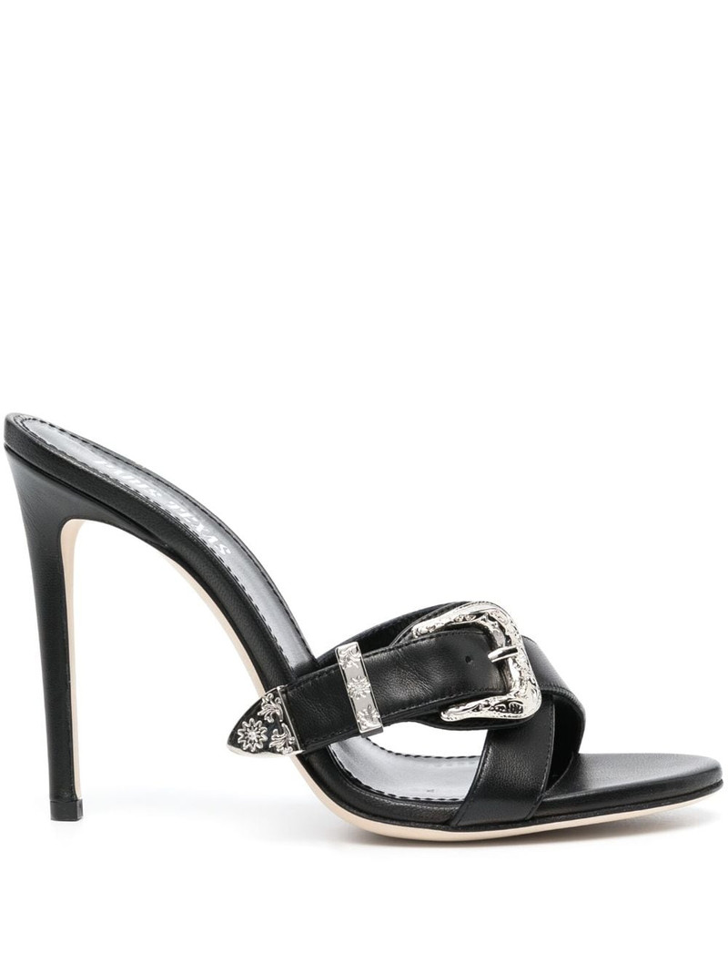 Regina 버클 가죽 mules 1