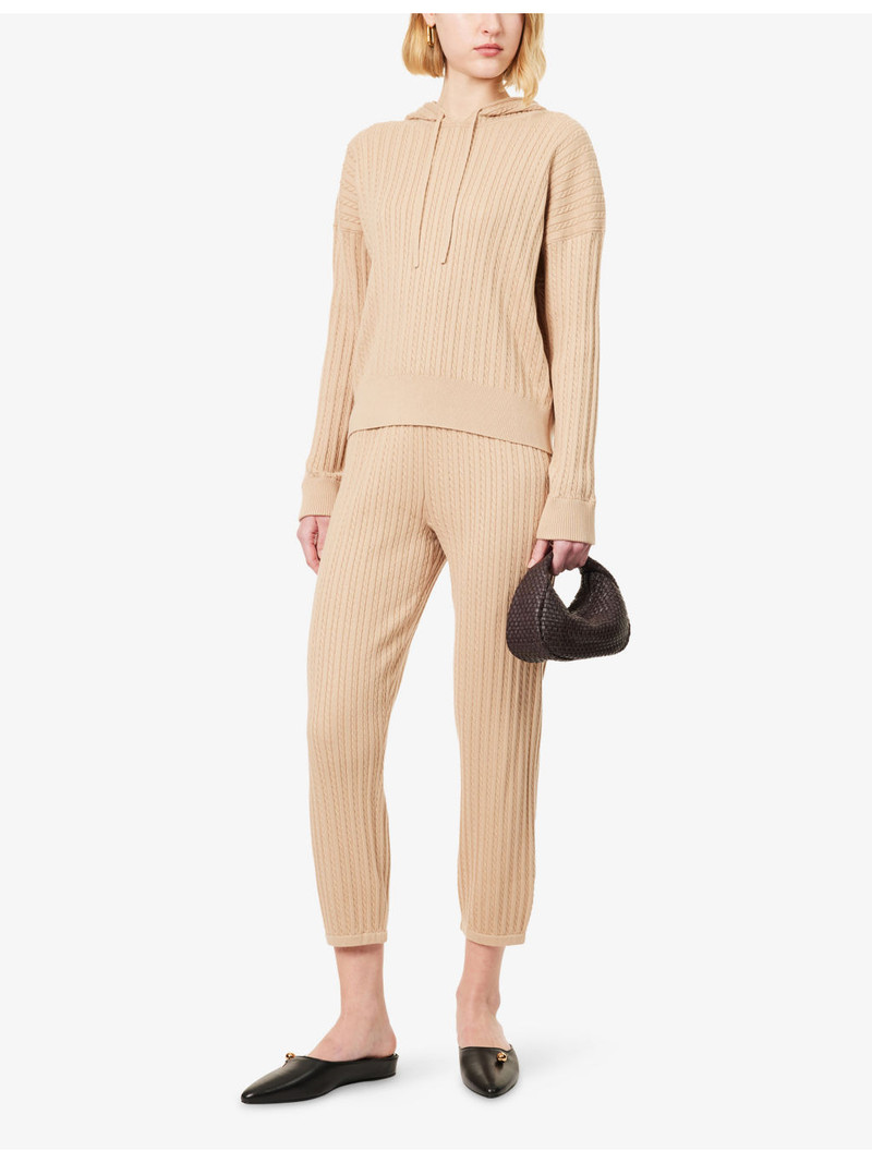 SIMKHAI Cable-Knit Straight-Leg Cotton And Cashmere Trousers outlook