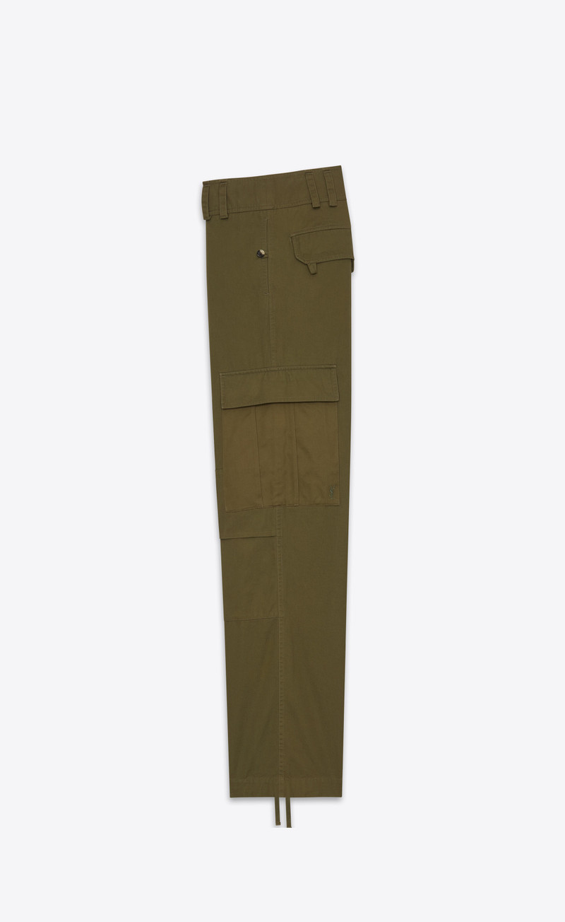 SAINT LAURENT cassandre cargo pants in cotton twill outlook