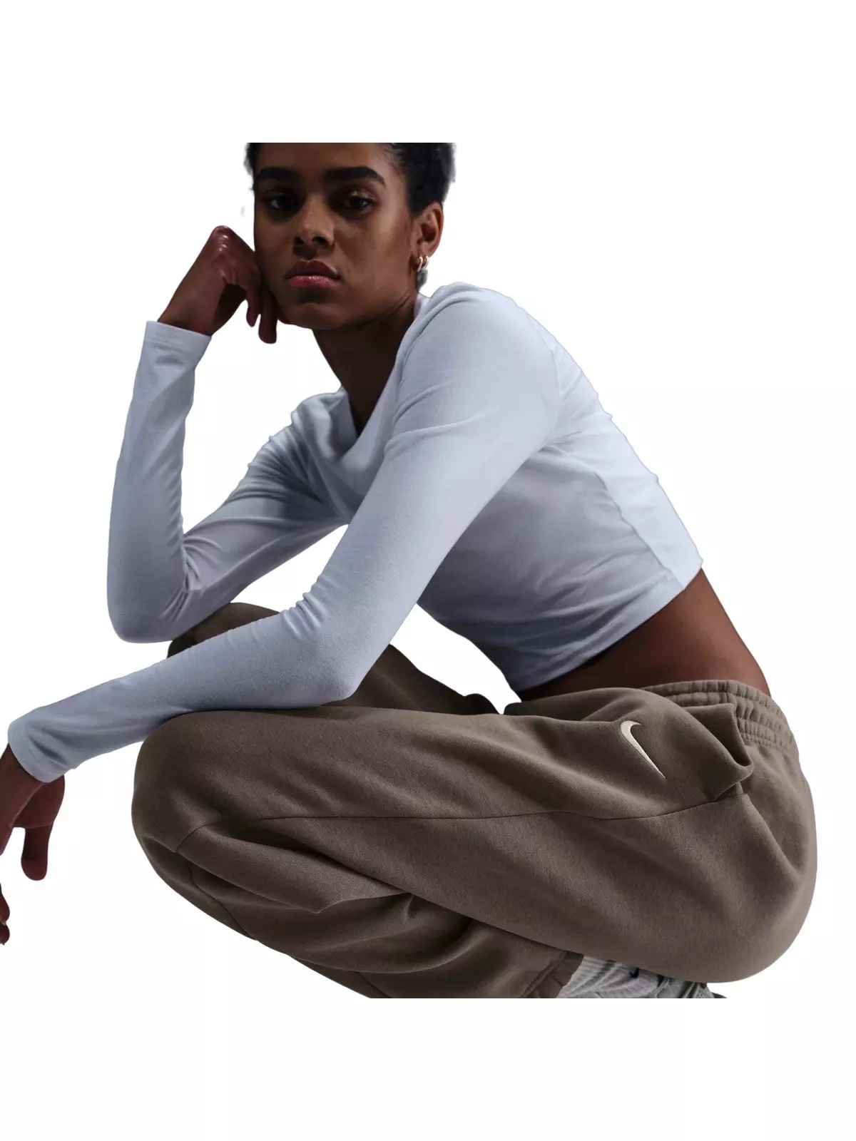 Women's Sportswear Phoenix Fleece High-Waisted Oversized Sweatpants - Brown - 4