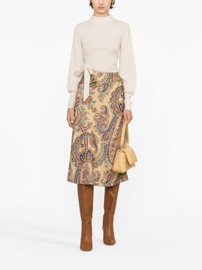 Etro paisley-print wool-blend skirt outlook