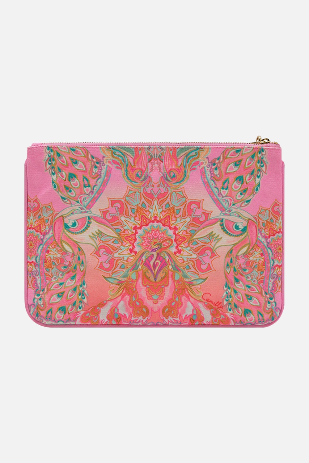 SMALL CANVAS CLUTCH TEA WITH TUSCHINSKI - 3