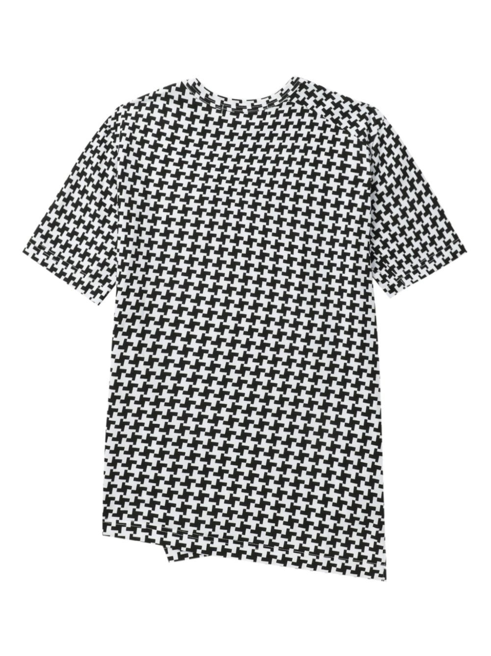 asymmetric houndstooth T-shirt - 6
