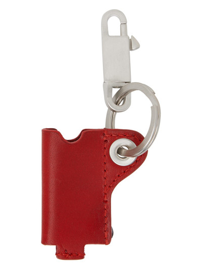 Rick Owens Red & Silver Mini Lighter Holder Keychain outlook