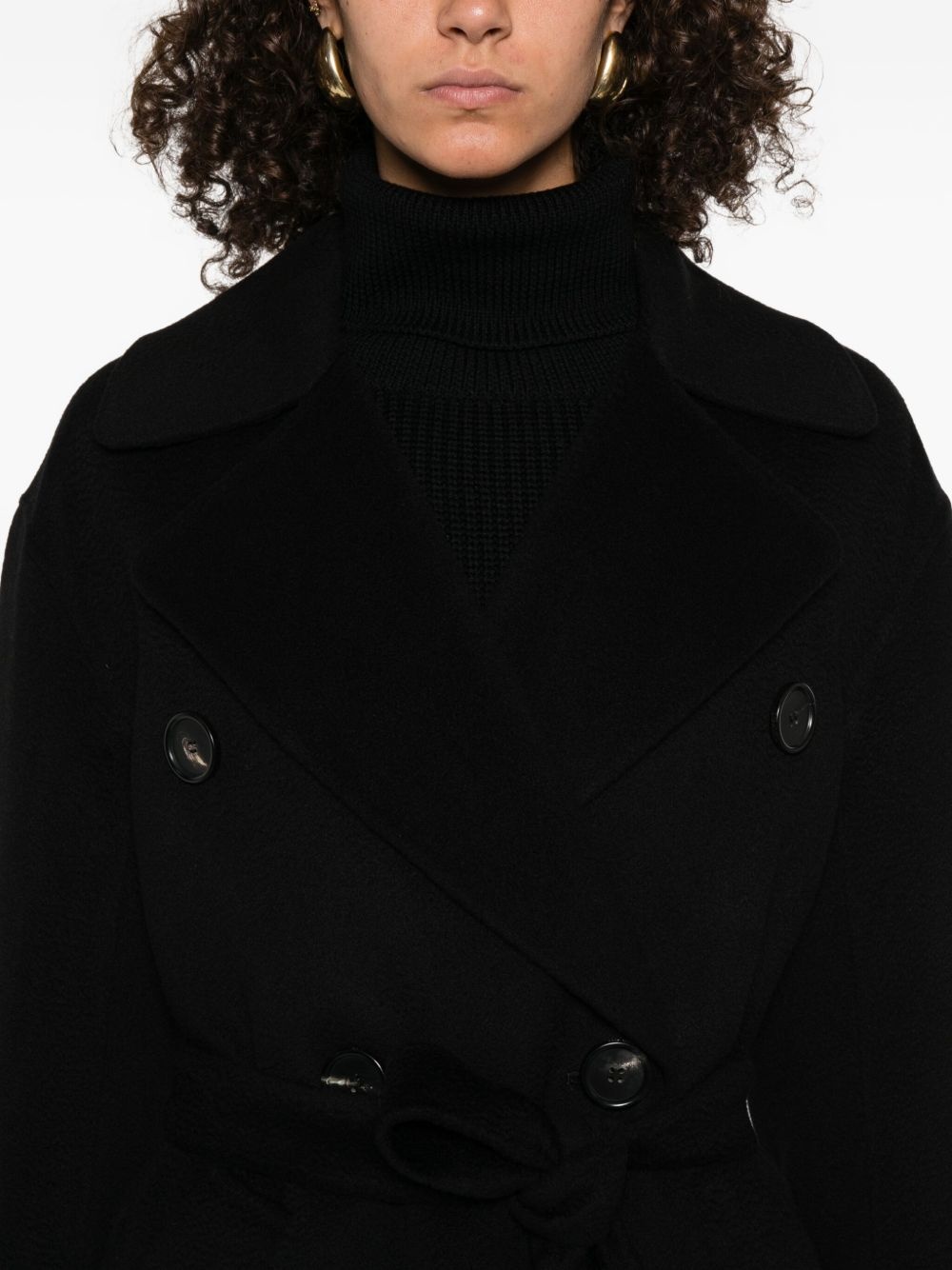 belted double-breasted coat - 5