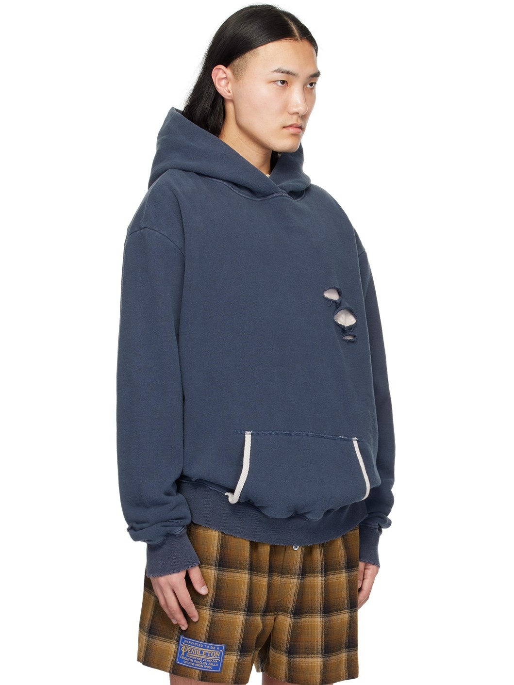 Navy Cutout Hoodie - 2