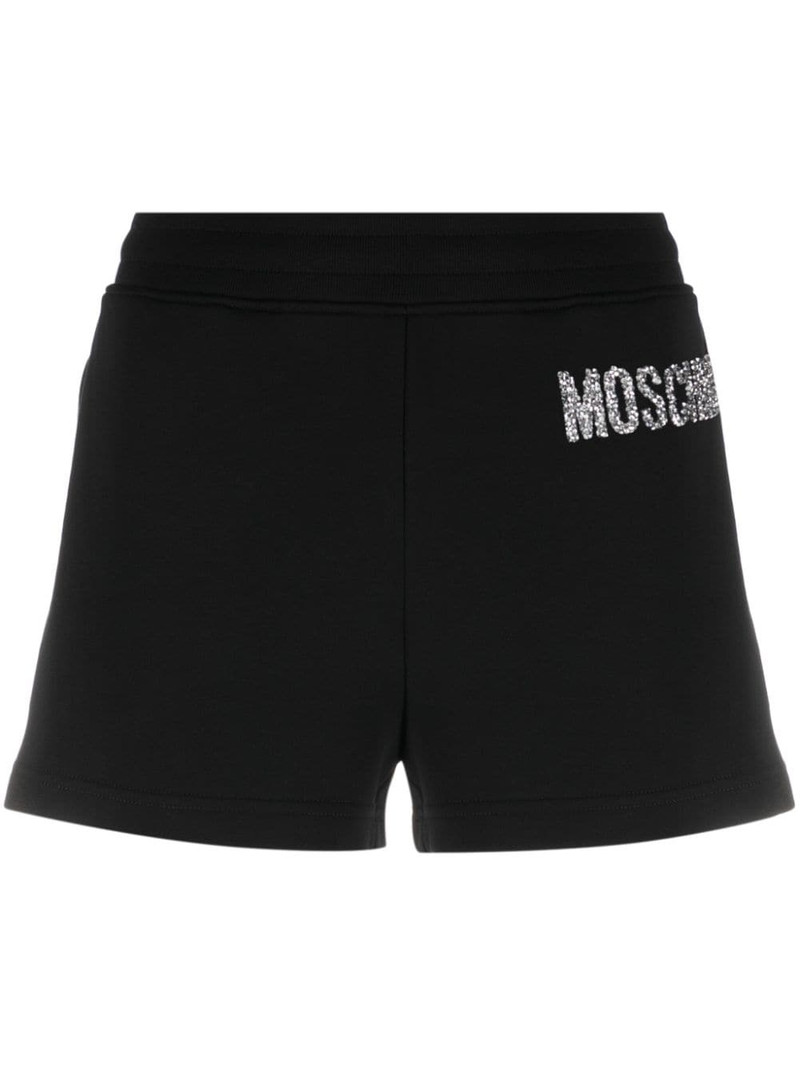 logo-embellished organic cotton shorts 1