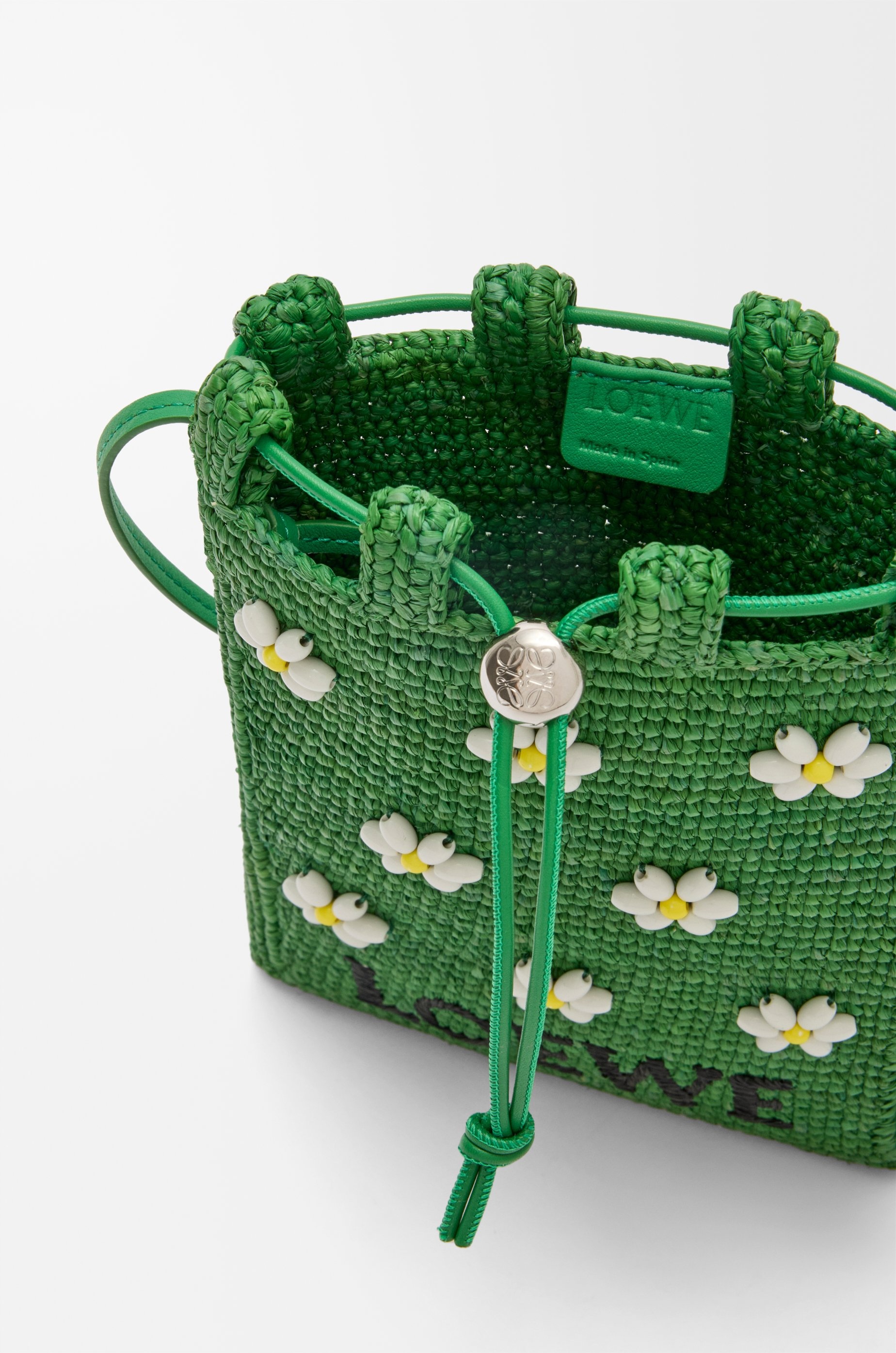 Drawstring pocket in raffia - 7