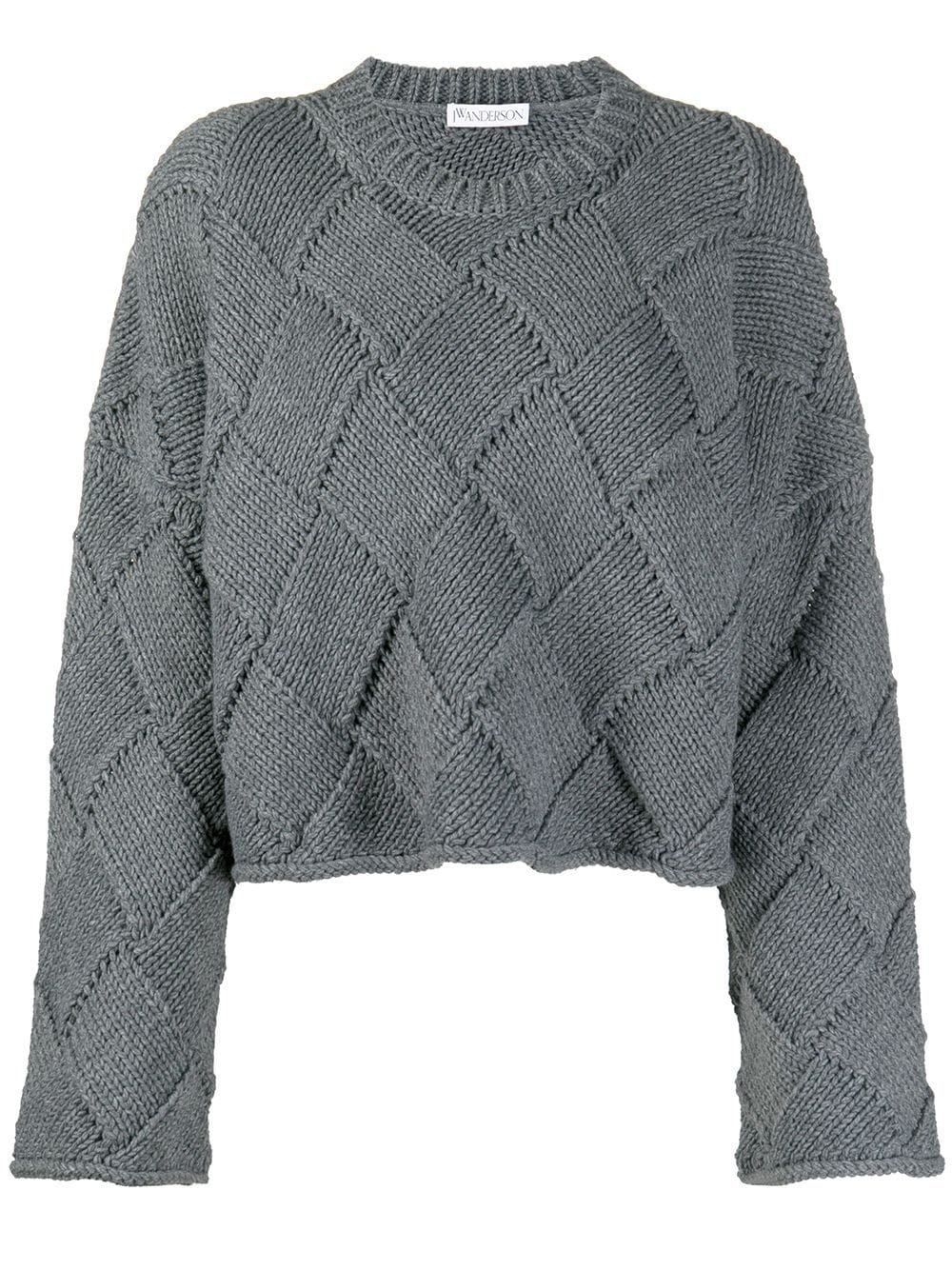 basket-weave logo jumper - 1