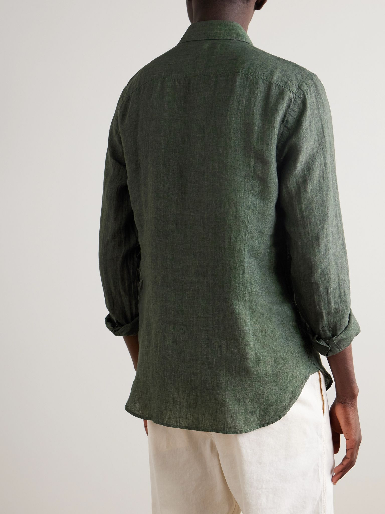 Giles Linen Shirt Green - 3