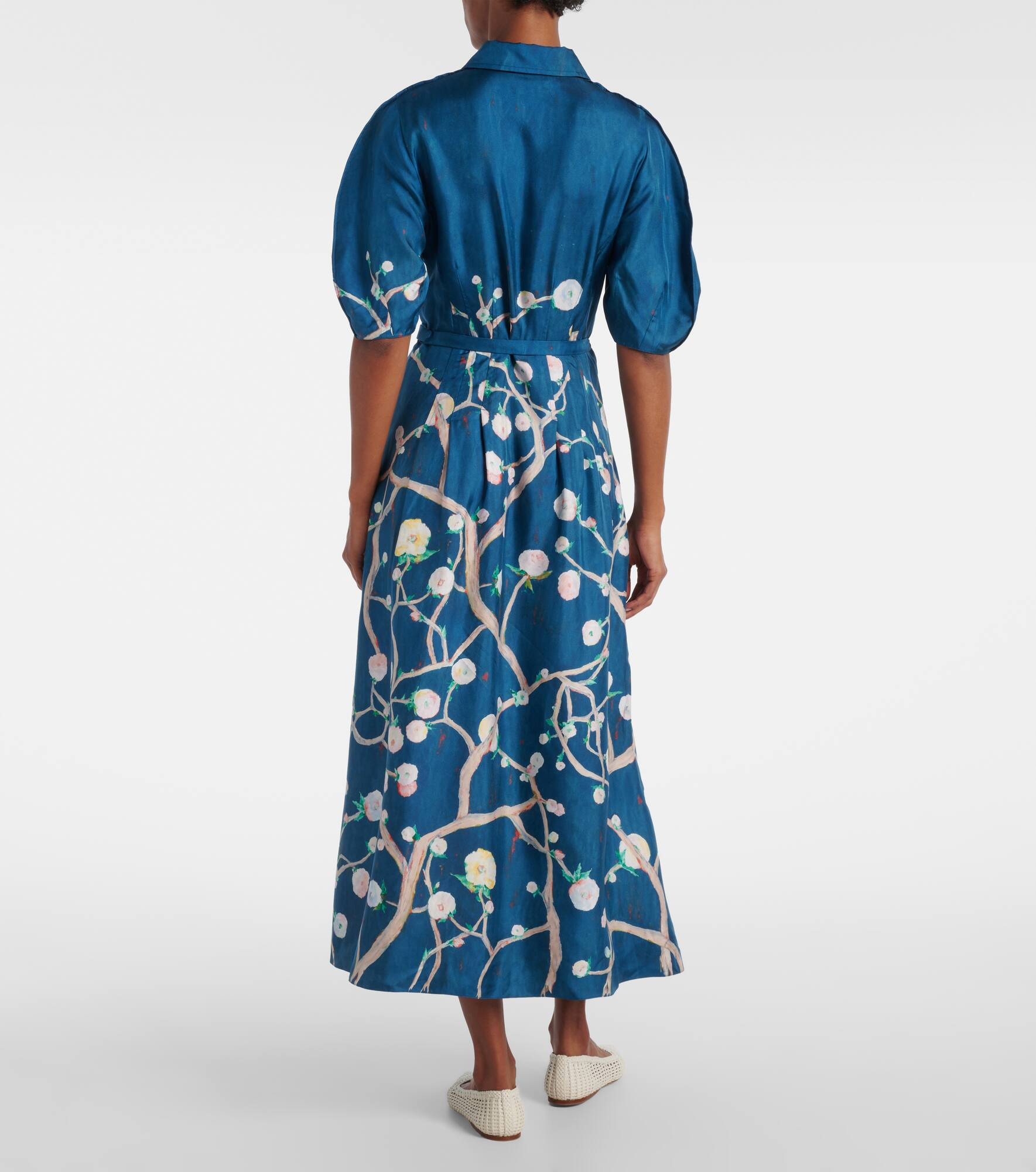 Maude floral silk shirt dress - 3