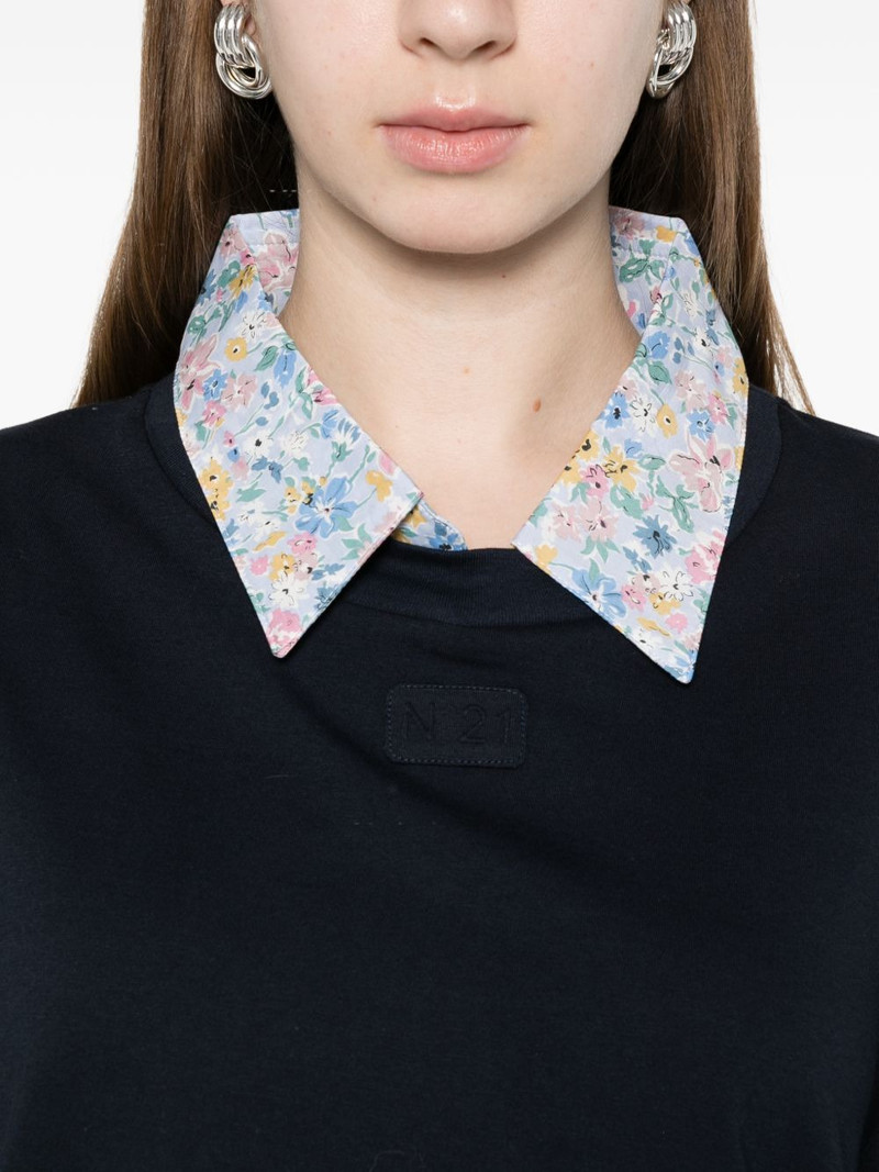 floral-collar T-shirt 5