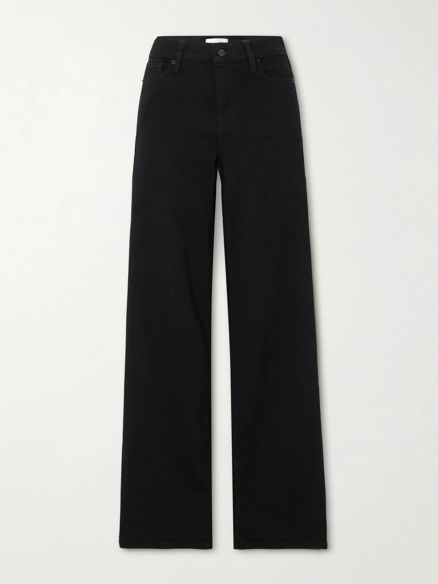 Slim Palazzo Long high-rise wide-leg jeans Black - 1