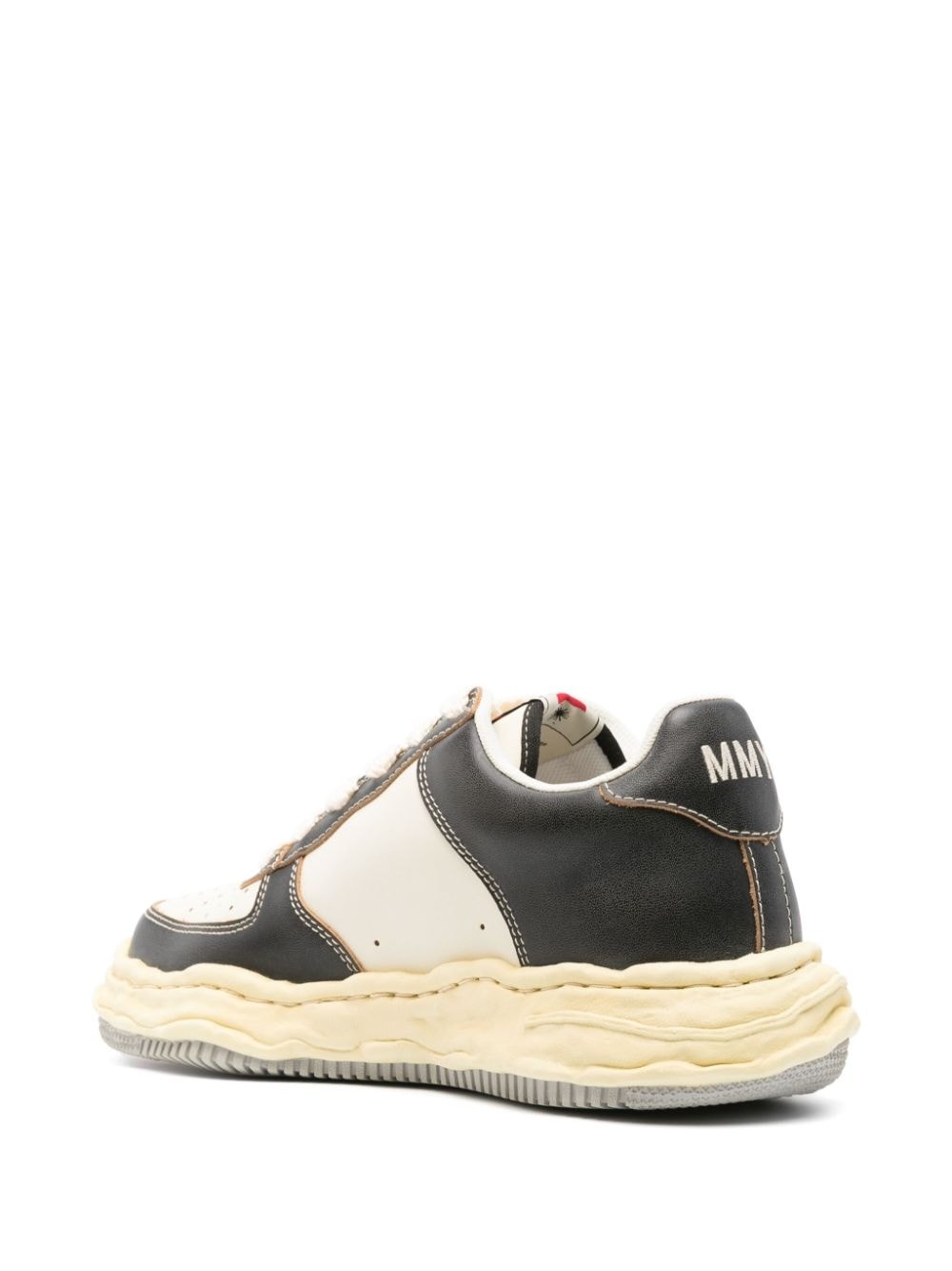 Wayne panelled leather sneakers - 3