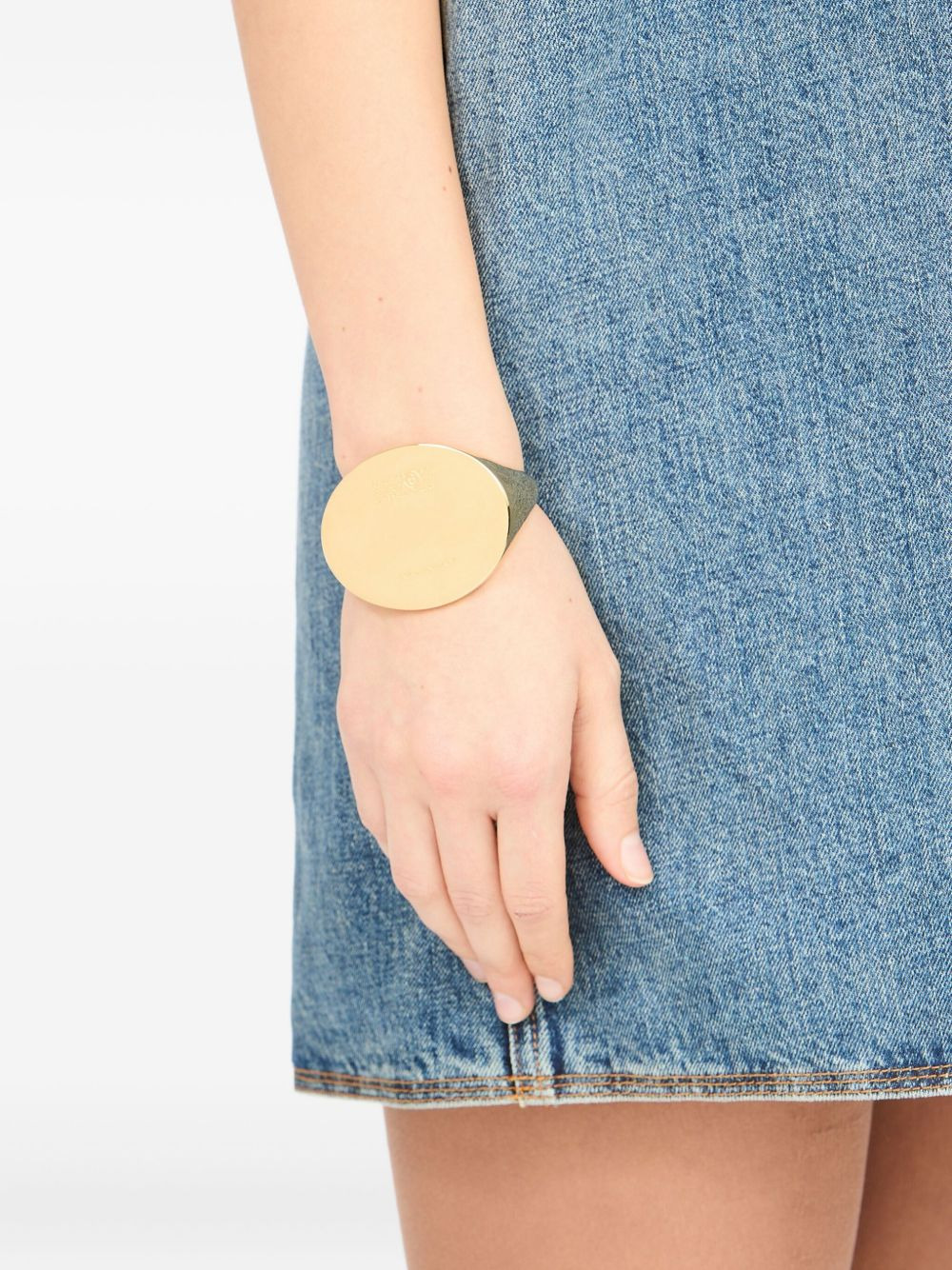 logo-engraved cuff bracelet - 4